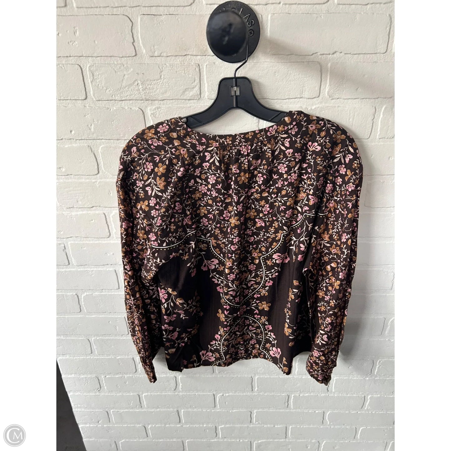 Top 3/4 Sleeve By Loft In Brown & Pink, Size: Mp