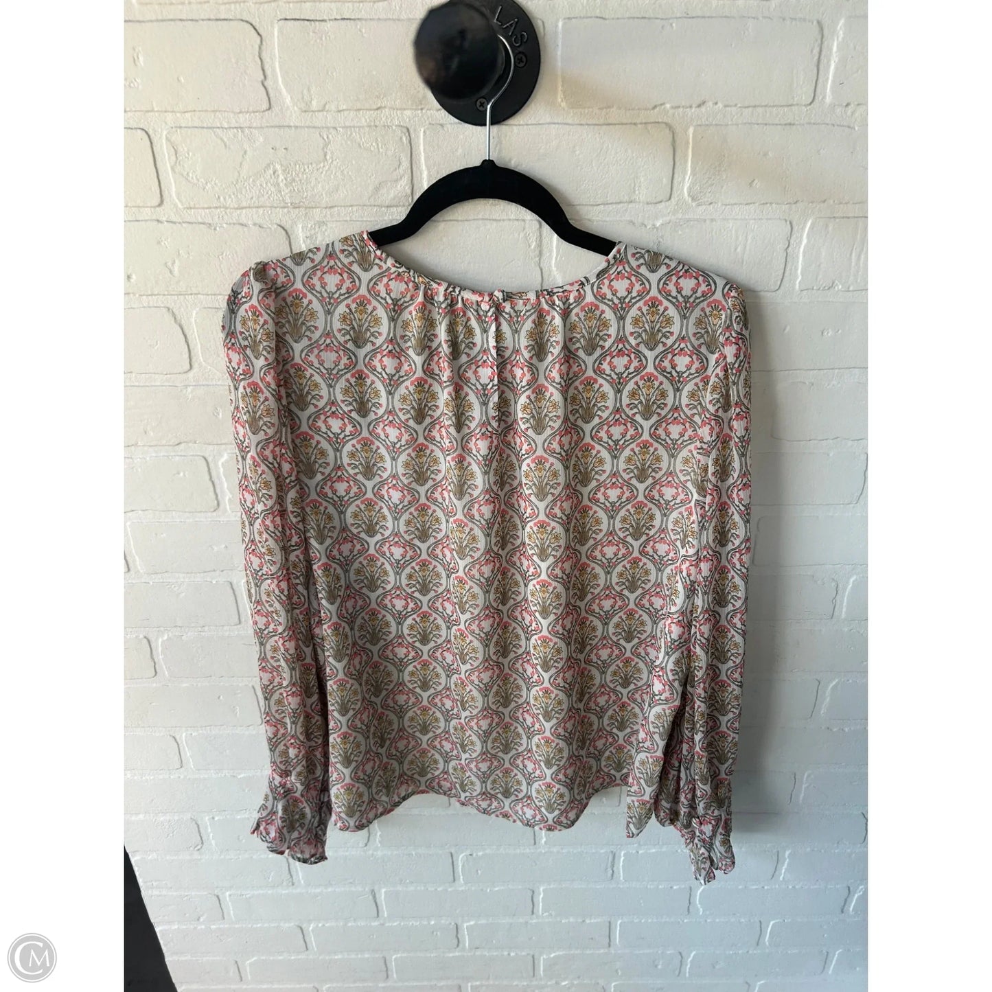 Top Long Sleeve By Loft In Green & Orange, Size: Lp