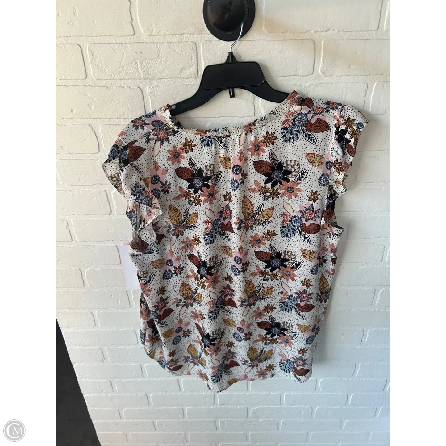 Top Short Sleeve By Loft In Brown & Yellow, Size: Xl