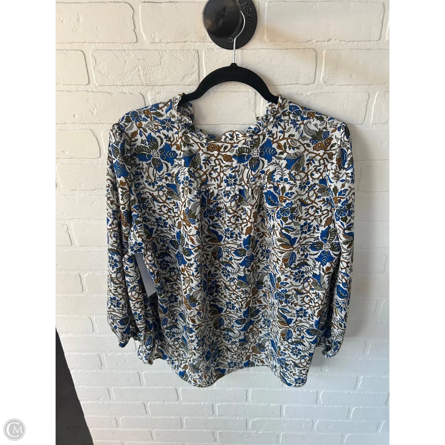 Top Long Sleeve By Loft In Blue & Brown, Size: Xl