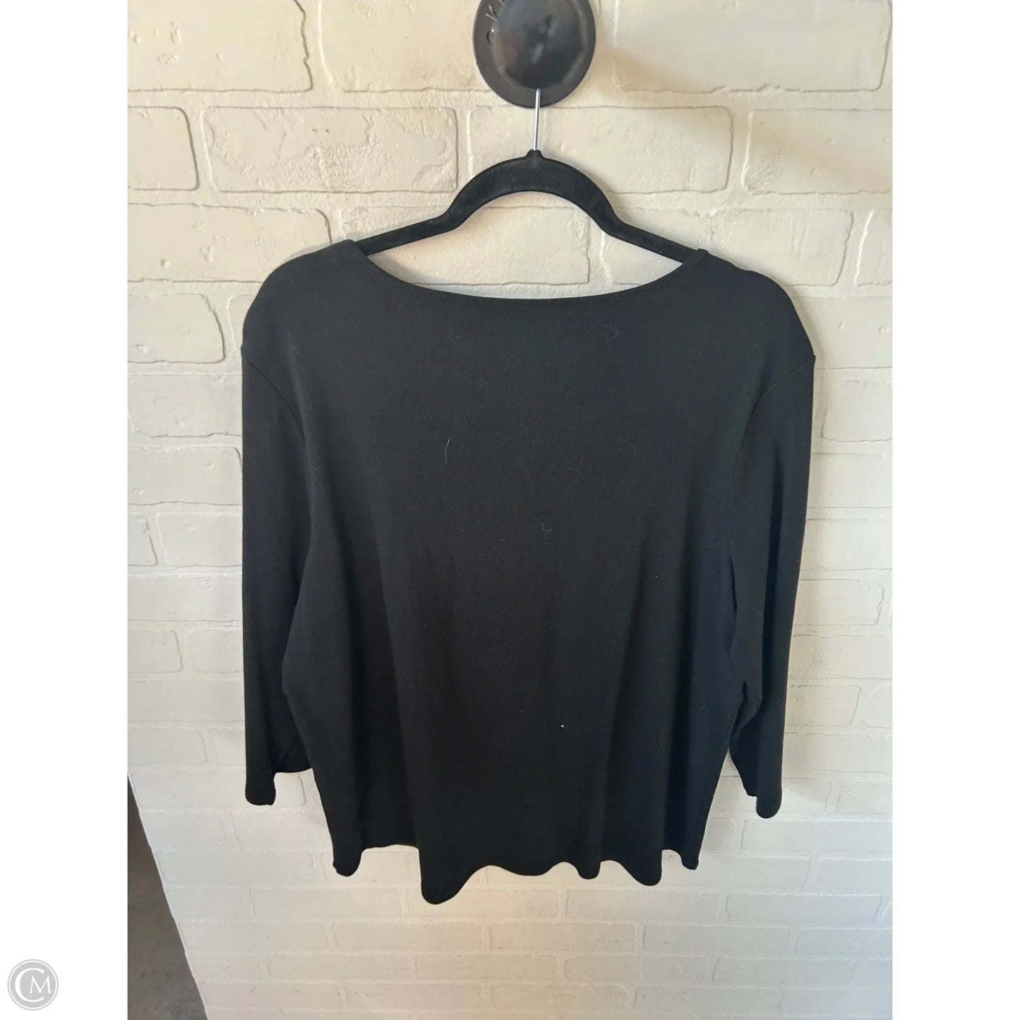 Top 3/4 Sleeve Basic By Chicos In Black, Size: Xxl