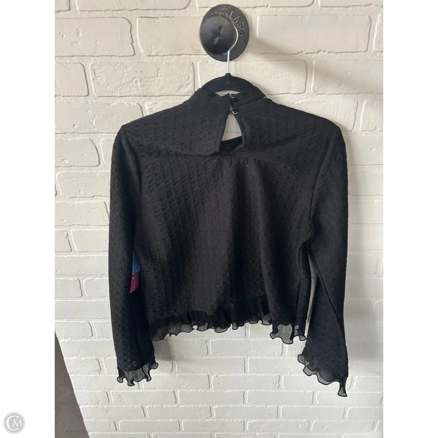 Top Long Sleeve By Blue Tassel In Black, Size: M