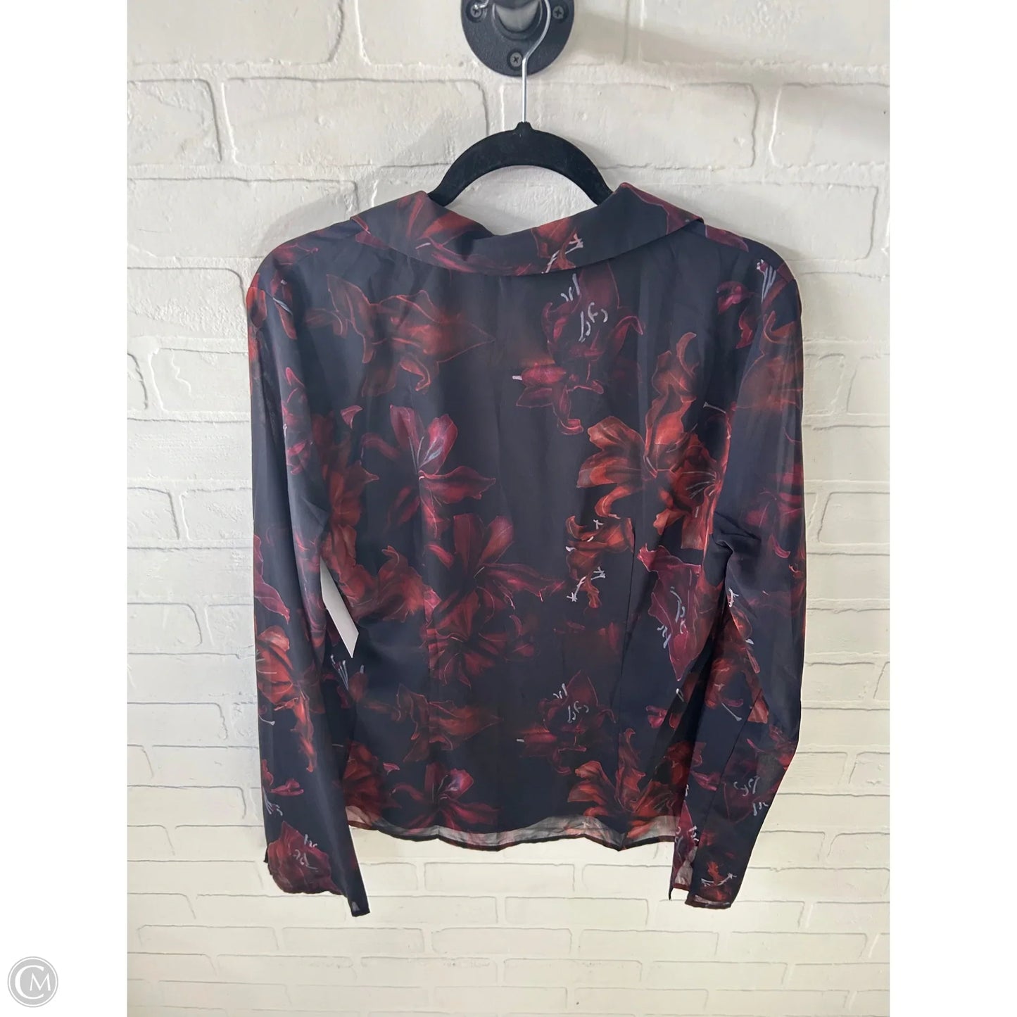 Top Long Sleeve By Fashion Nova In Blue & Orange, Size: L