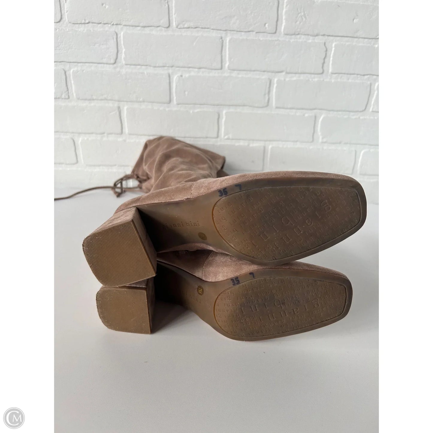 Boots Over-the-knee Heels By Gianni Bini In Tan, Size: 7