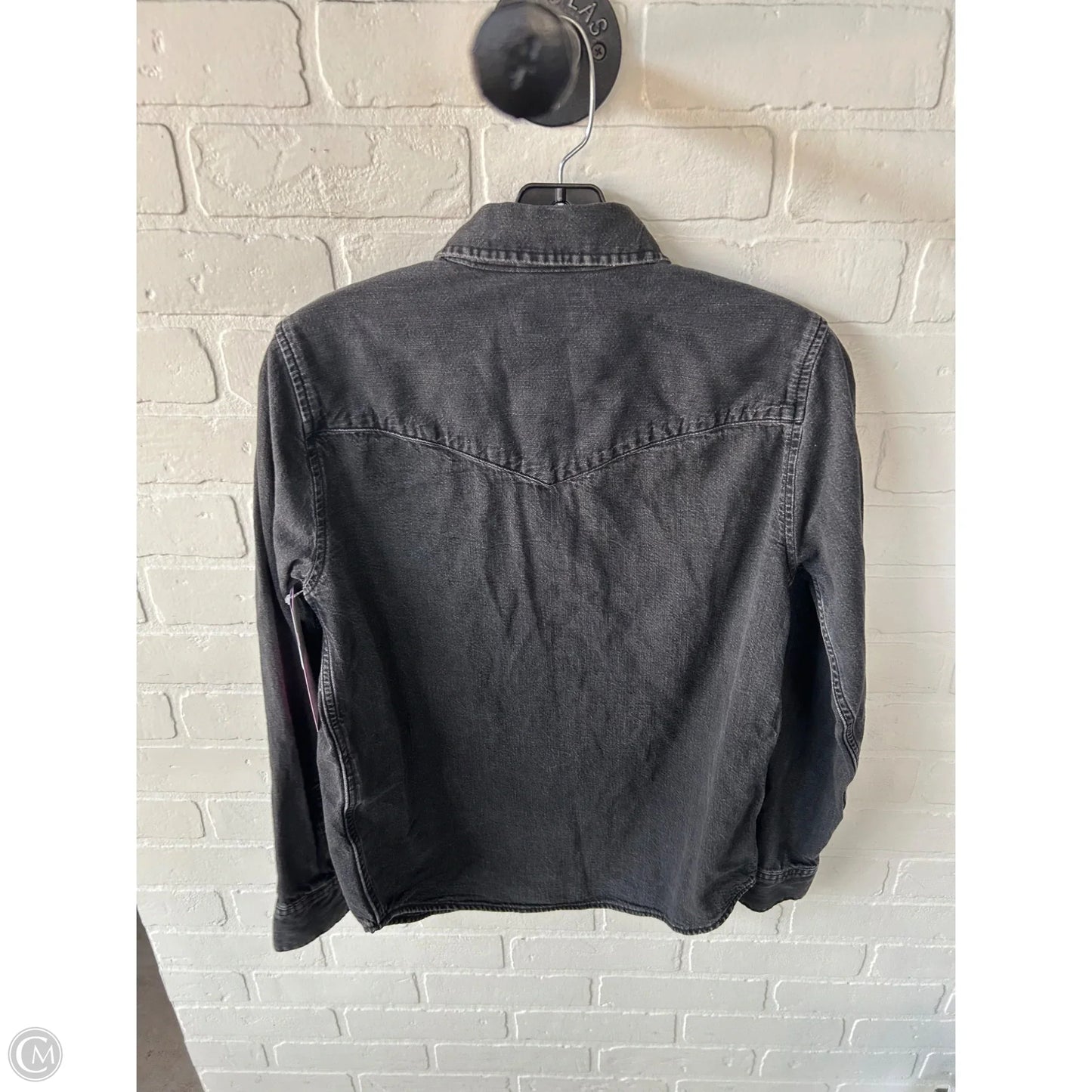 Top Long Sleeve By Levis In Black Denim, Size: S