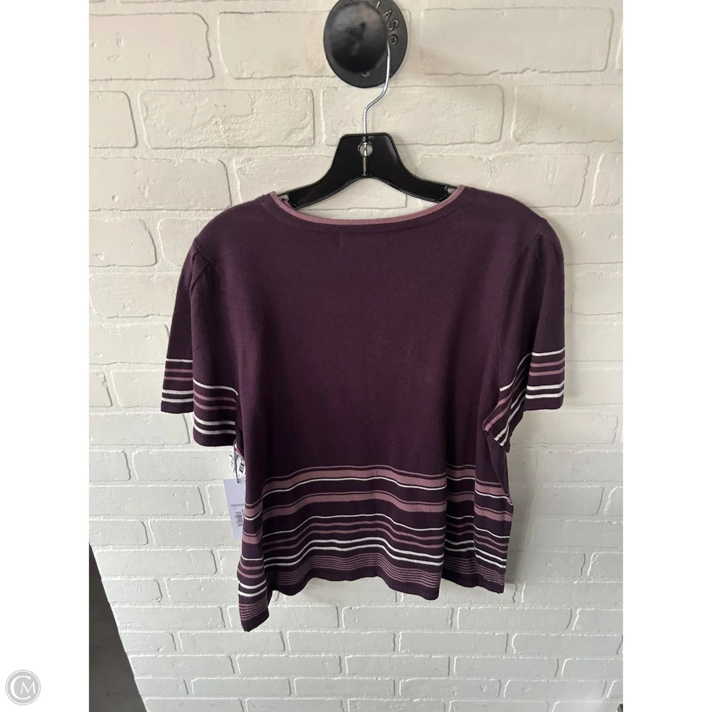 Sweater Short Sleeve By Liz Claiborne In Purple, Size: Xl