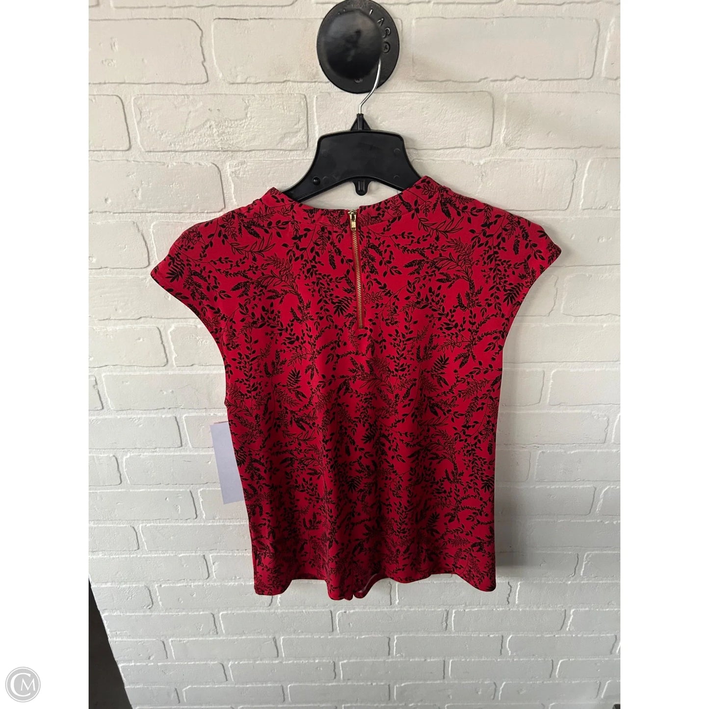 Top Short Sleeve By Liz Claiborne In Black & Red, Size: Mp