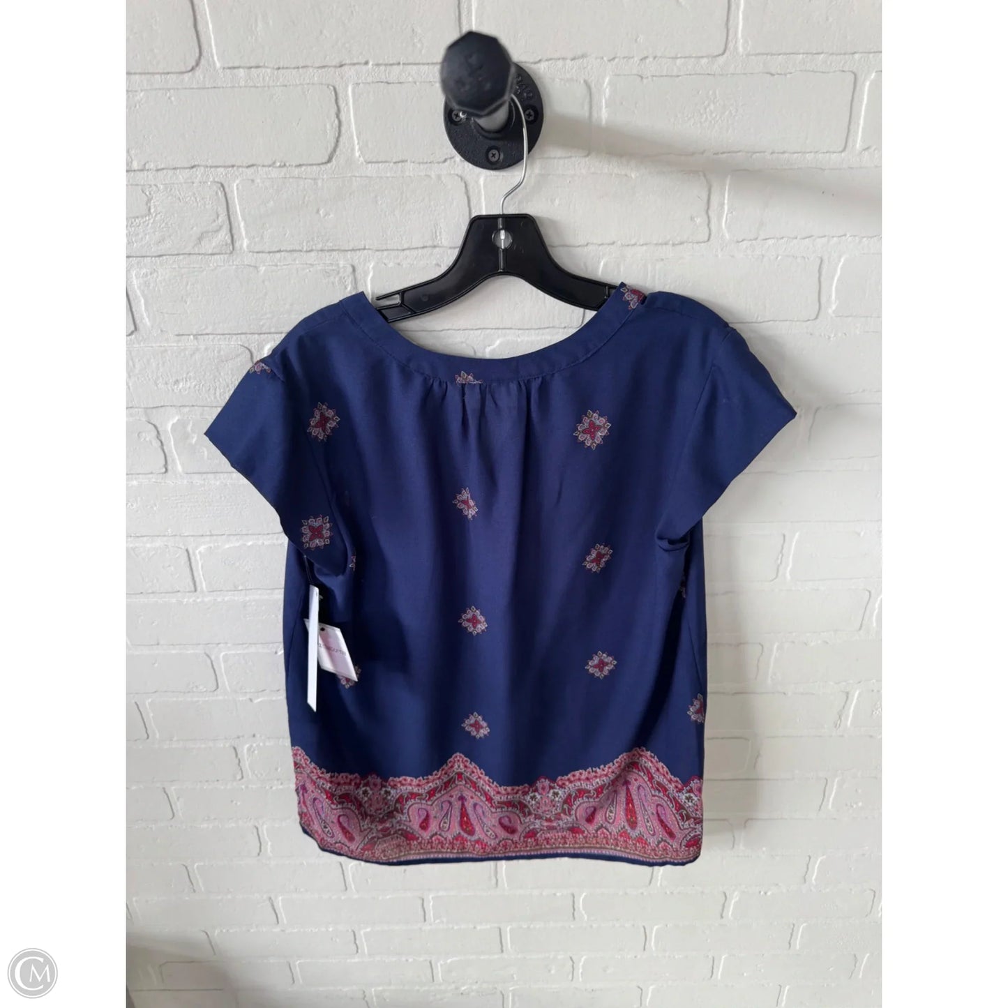 Top Short Sleeve By Liz Claiborne In Blue & Pink, Size: M