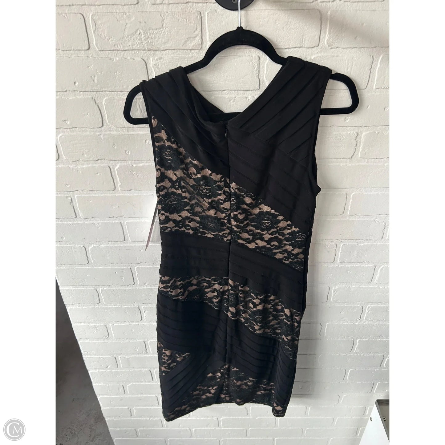 Dress Party Short By Adrianna Papell In Black & Tan, Size: S