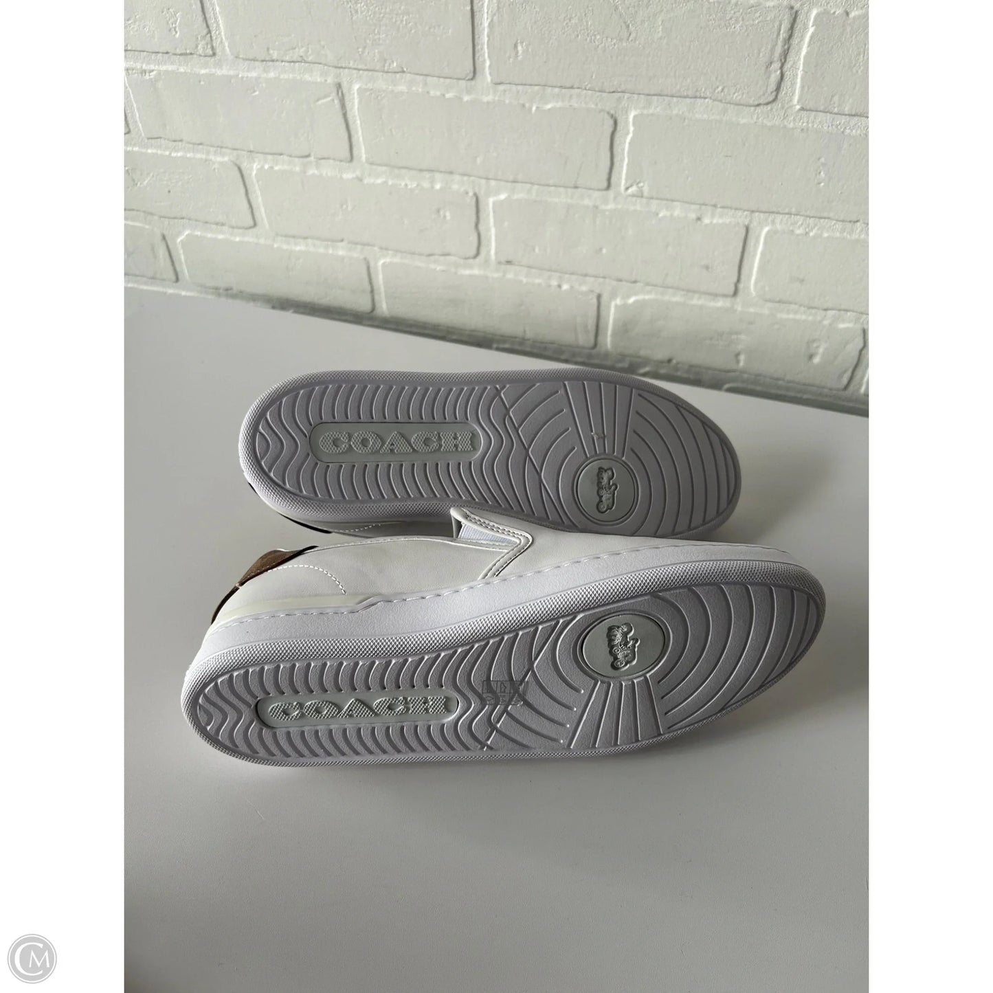 Shoes Designer By Coach In Tan & White, Size: 10