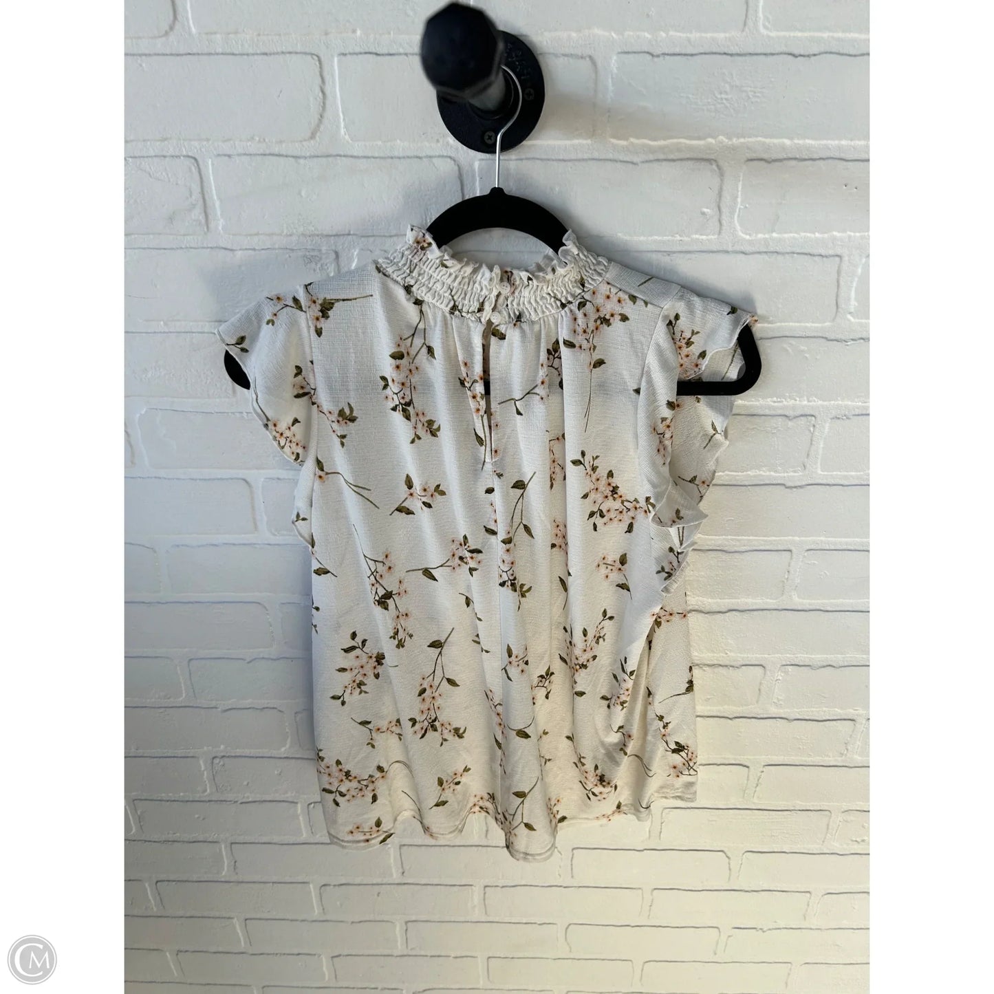 Top Short Sleeve By Melloday In Green & White, Size: M