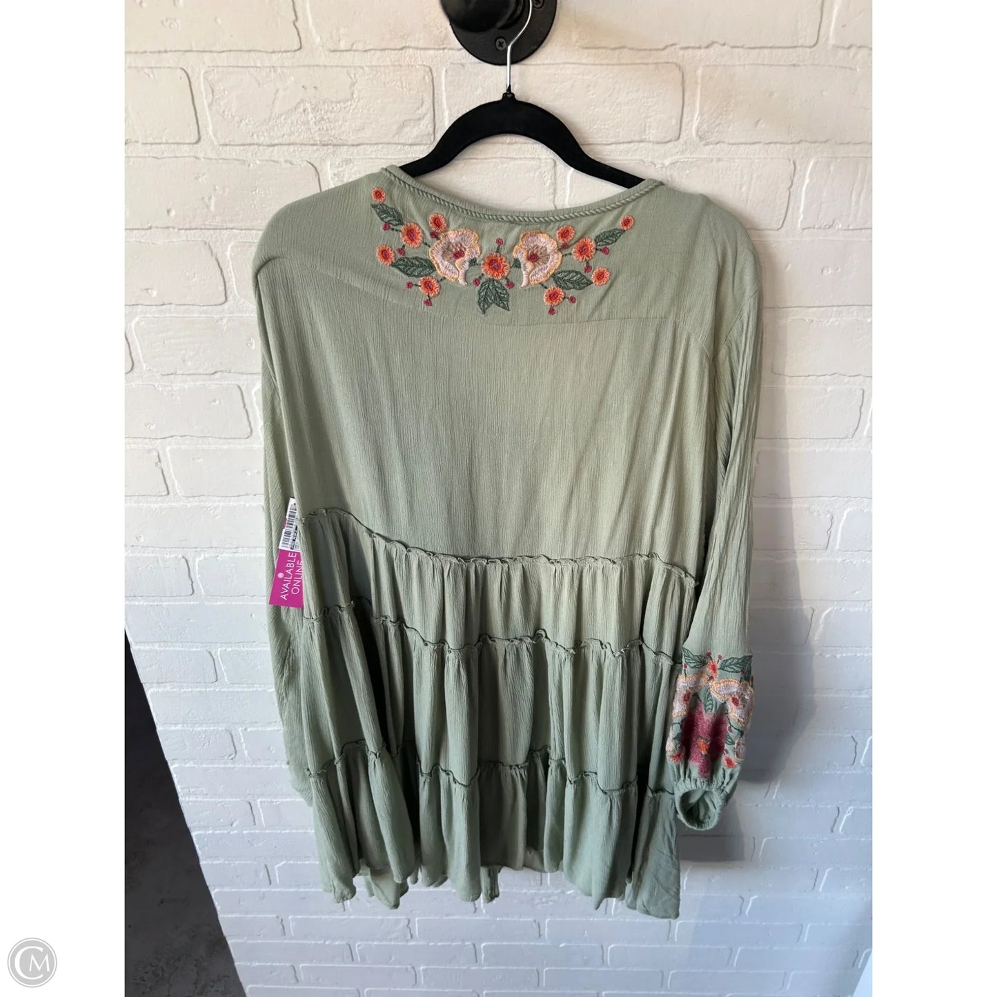 Dress Casual Short By Free People In Green & Orange, Size: L