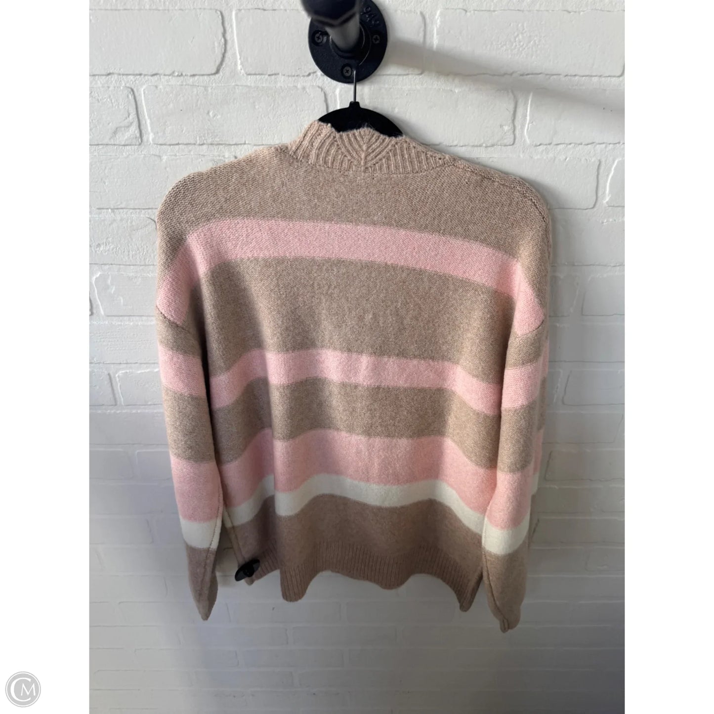 Sweater Cardigan By Bobeau In Pink & Tan, Size: L