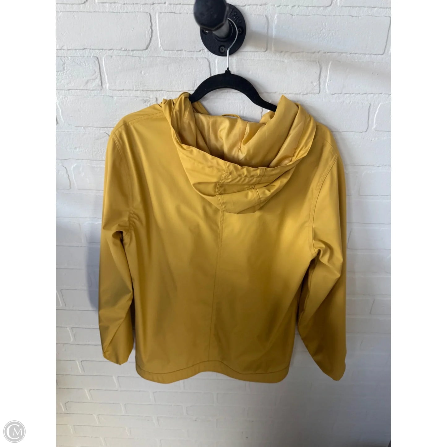 Coat Raincoat By Weatherproof In Yellow, Size: M