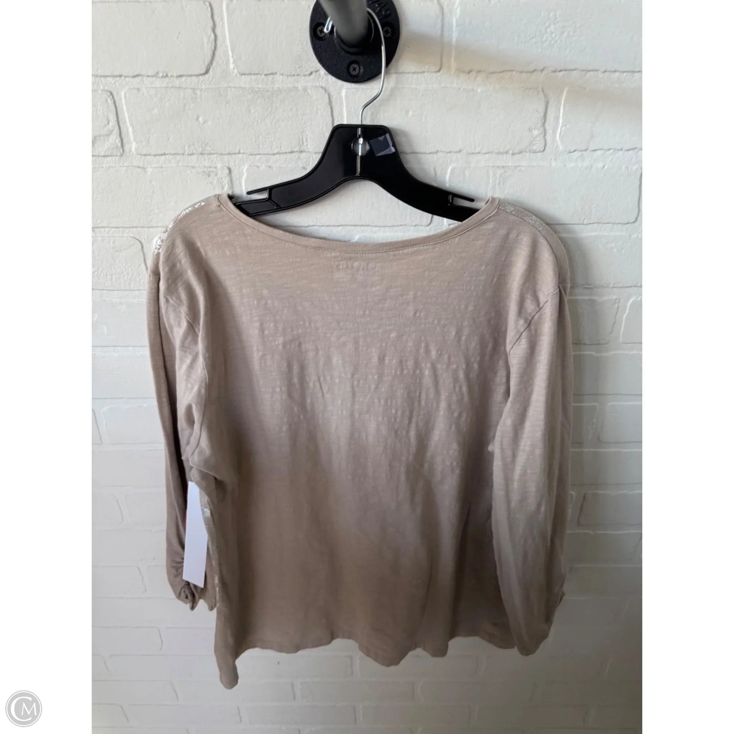 Top Long Sleeve By Chicos In Tan, Size: Xl