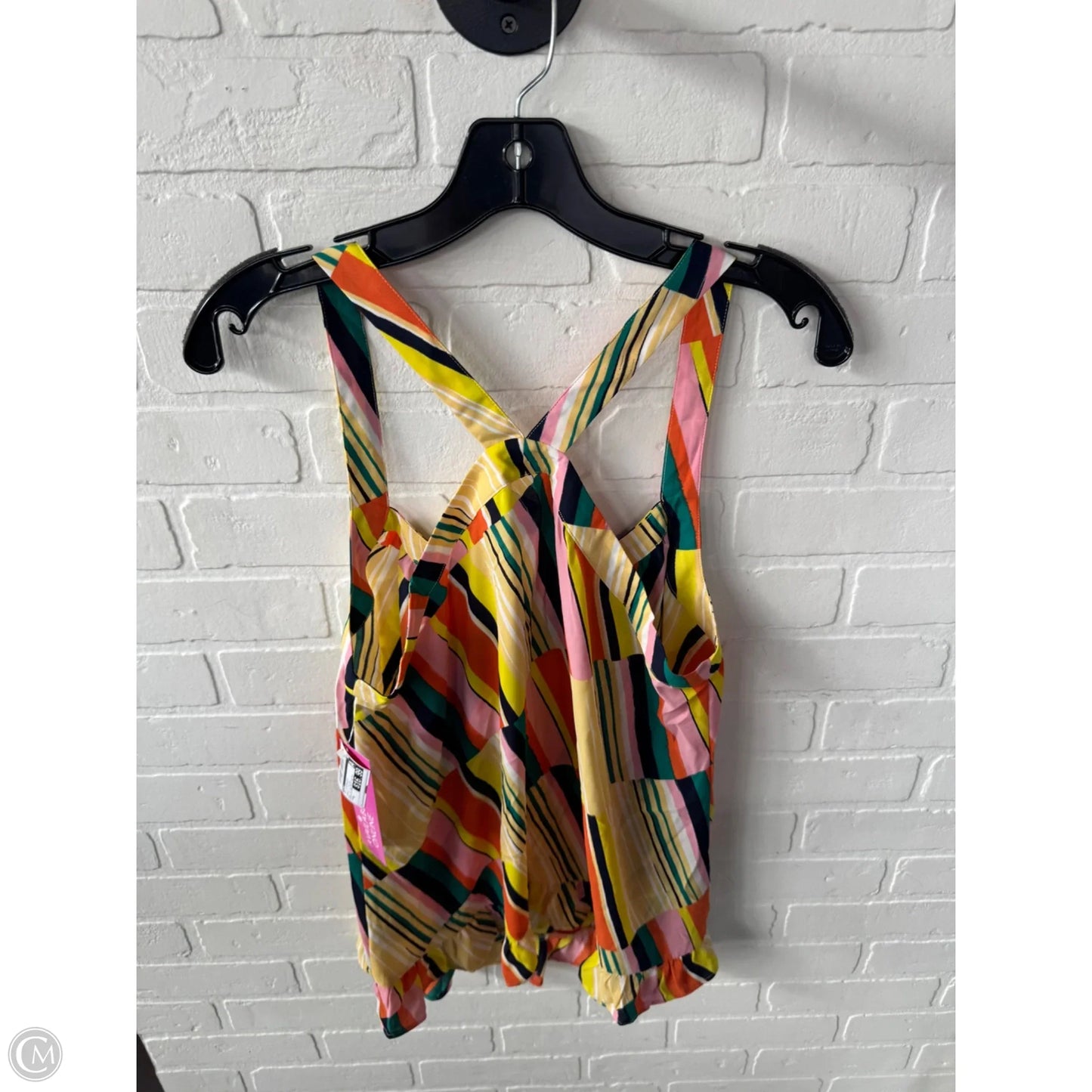 Top Sleeveless By Cabi In Orange & Yellow, Size: M