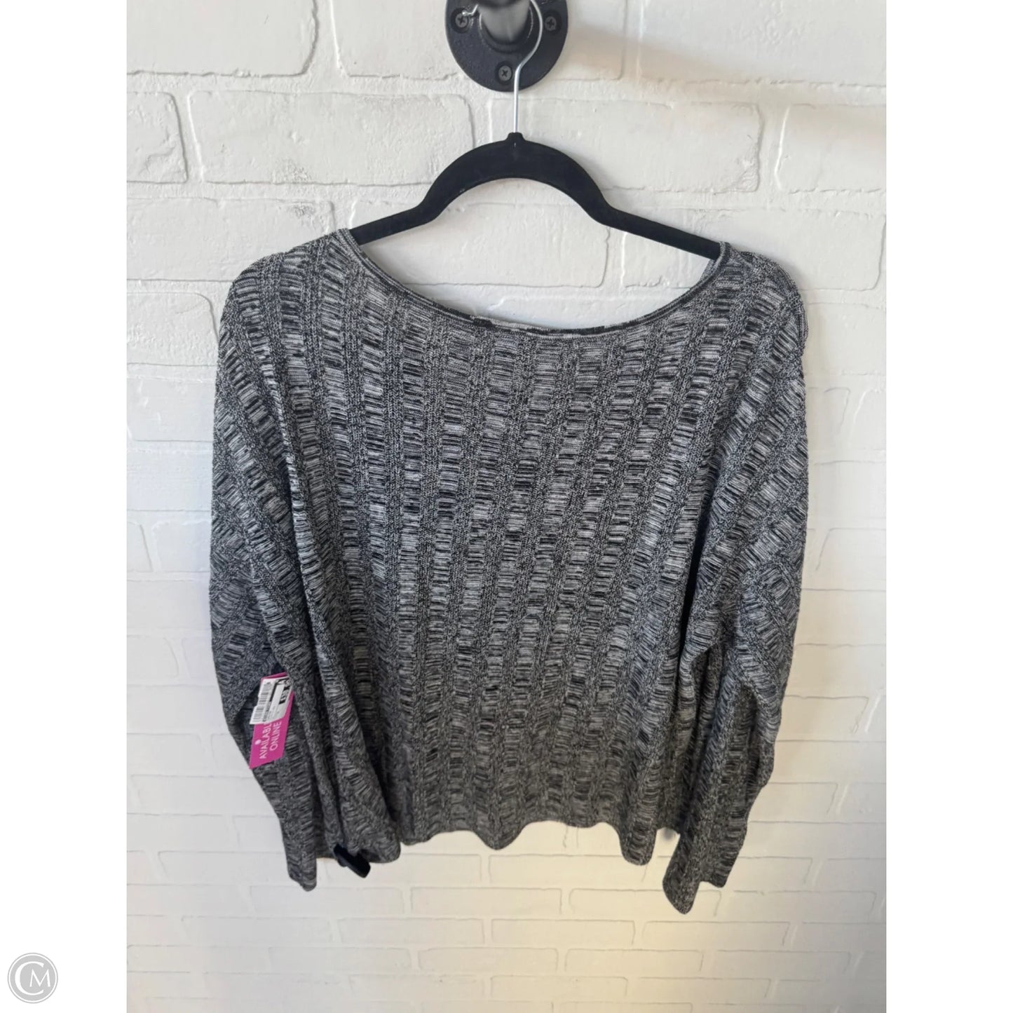 Sweater By Eileen Fisher In Black & Grey, Size: Xl