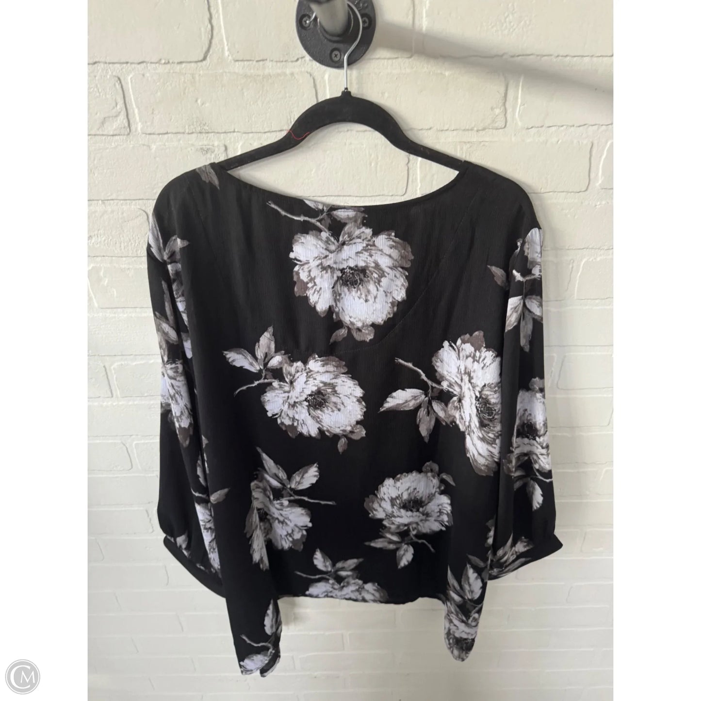 Top Long Sleeve By Allison Daley In Black & Grey, Size: 3x