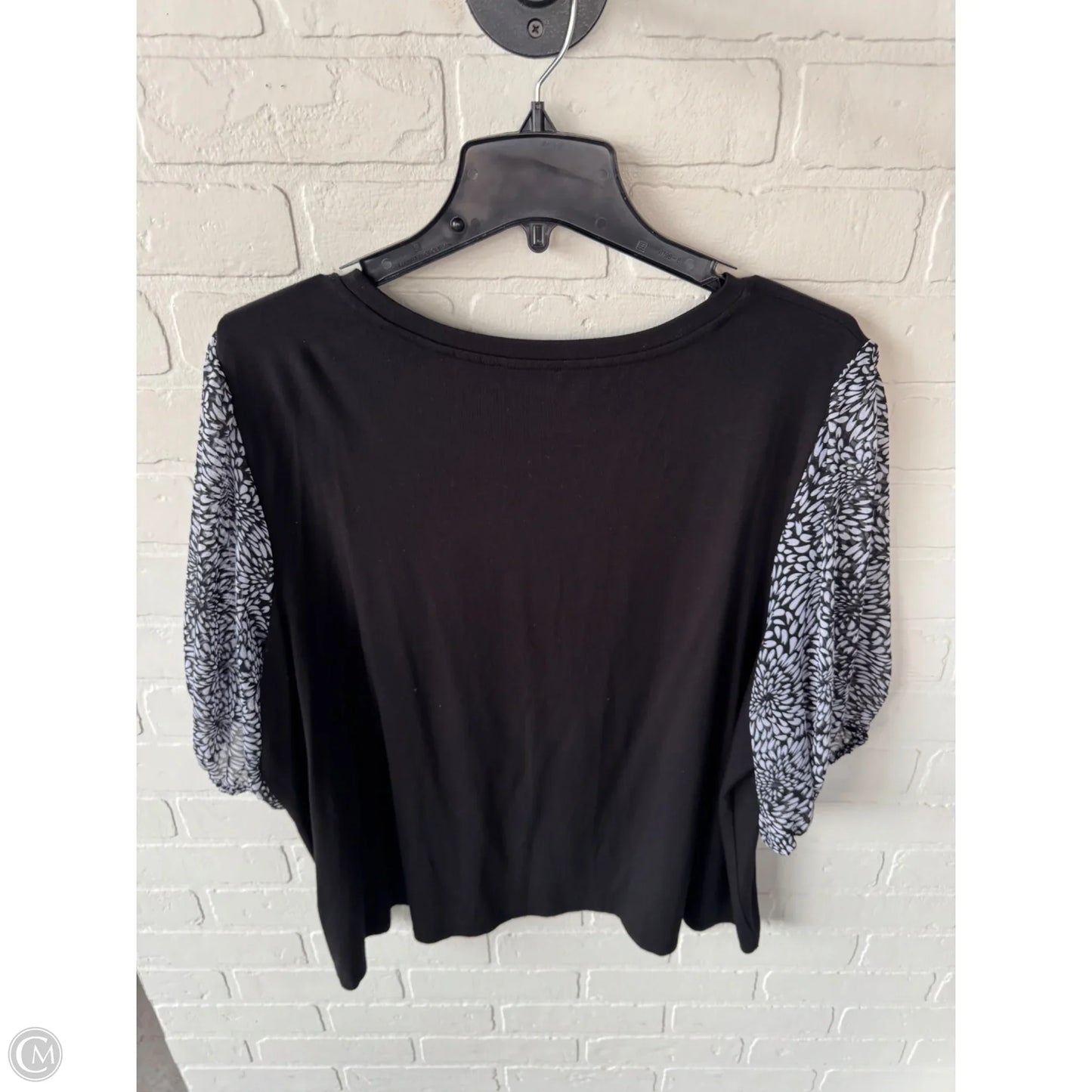 Top Short Sleeve By T Tahari In Black & White, Size: 2x