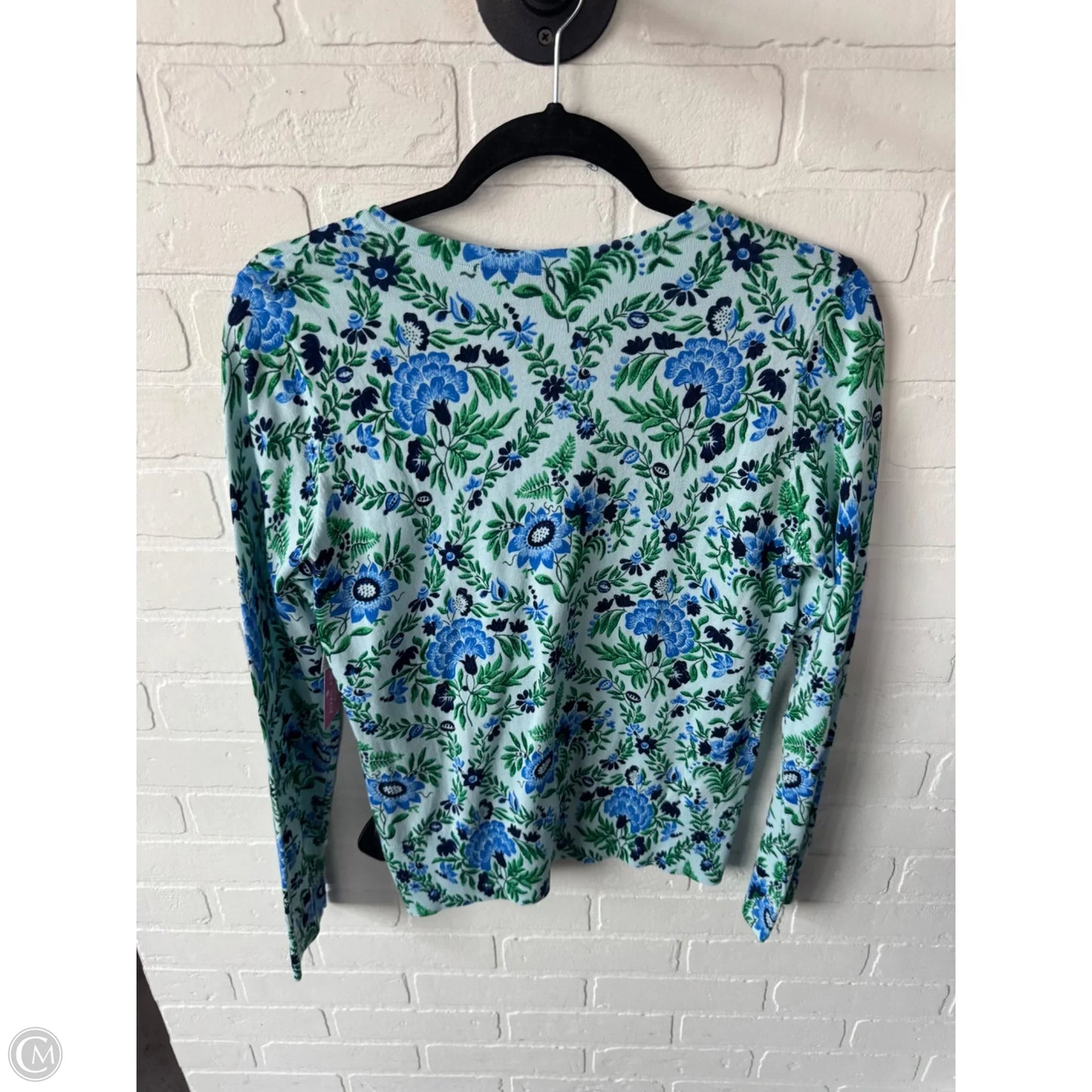 Sweater Cardigan By Talbots In Blue & Green, Size: M