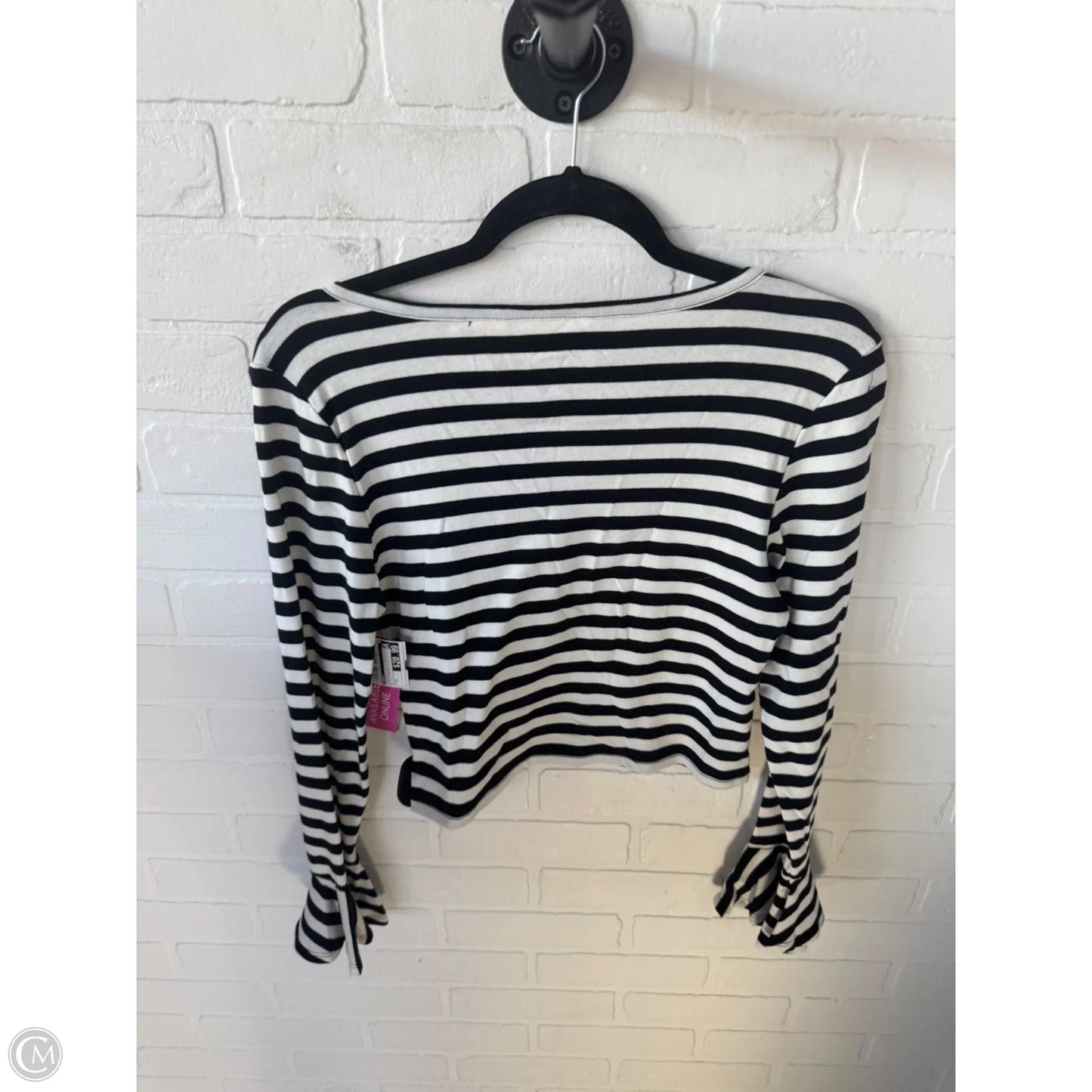 Top Long Sleeve By Maeve In Black & White, Size: M