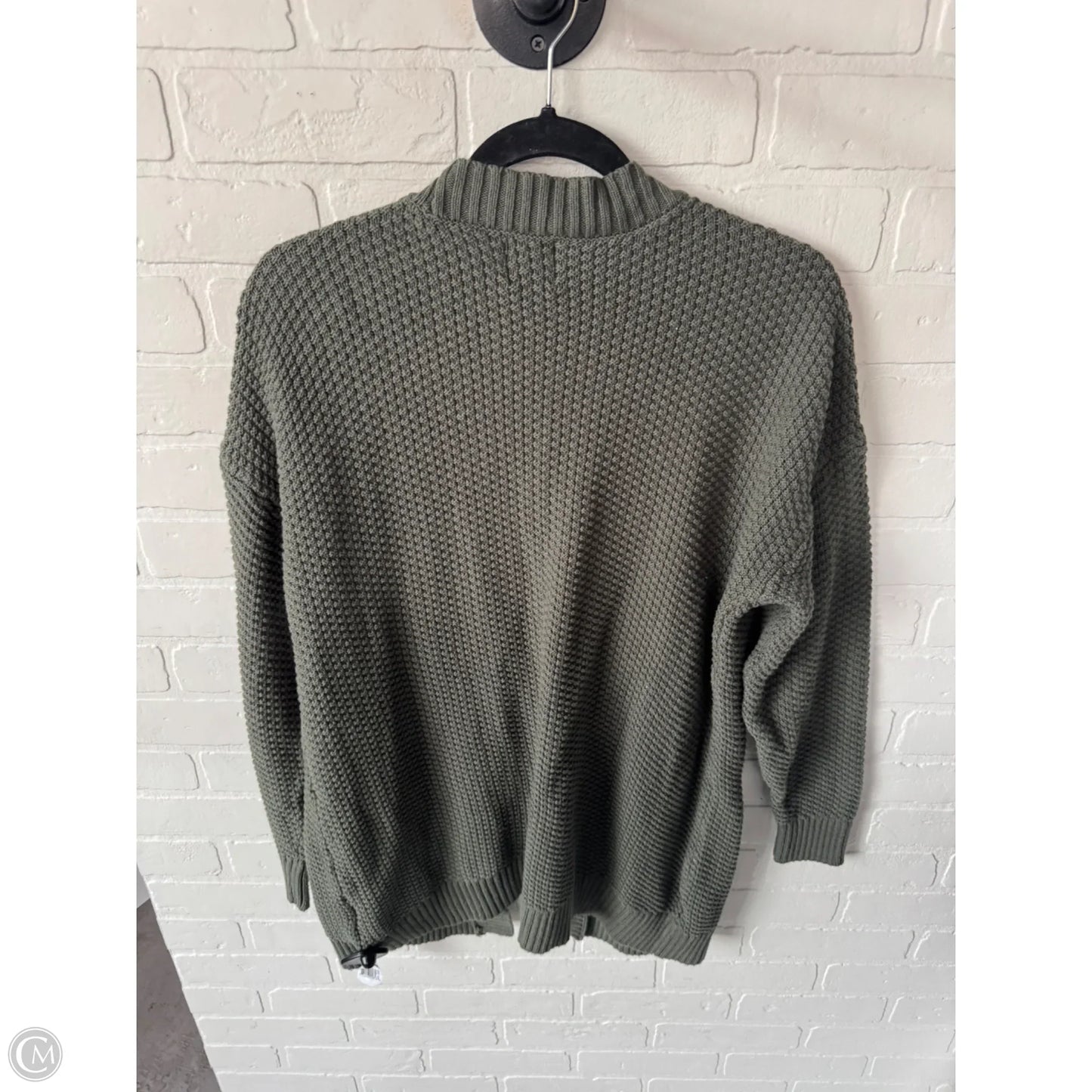 Sweater Cardigan By Gap In Green, Size: L