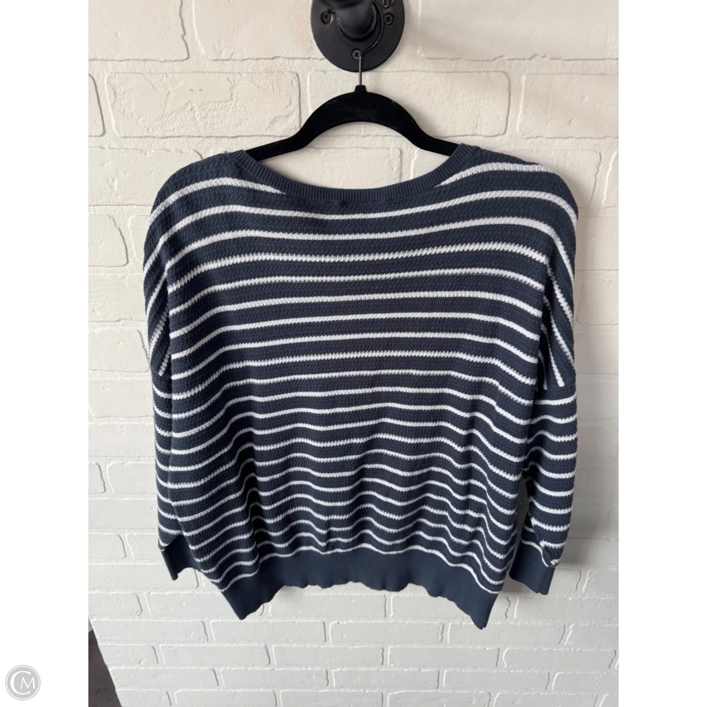 Top Long Sleeve By Loft In Blue & White, Size: Xl