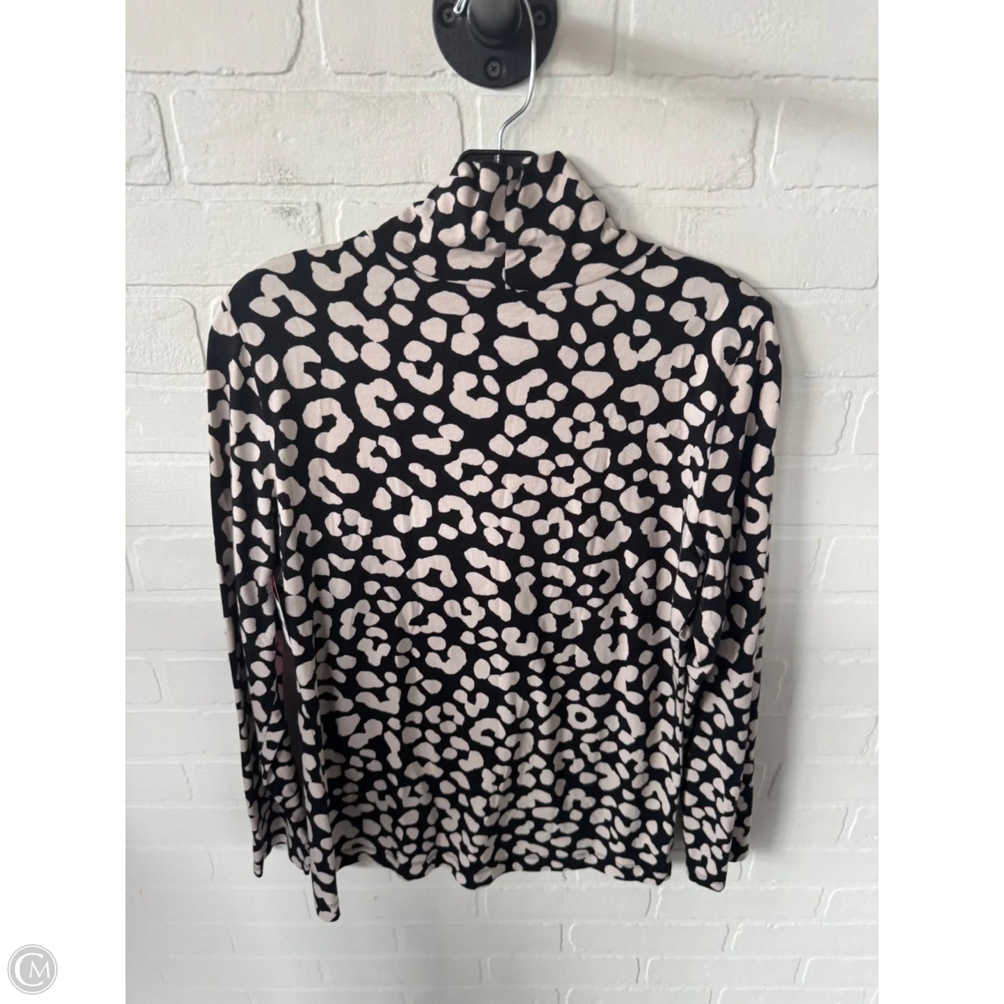 Top Long Sleeve Basic By Ann Taylor In Black & Tan, Size: L