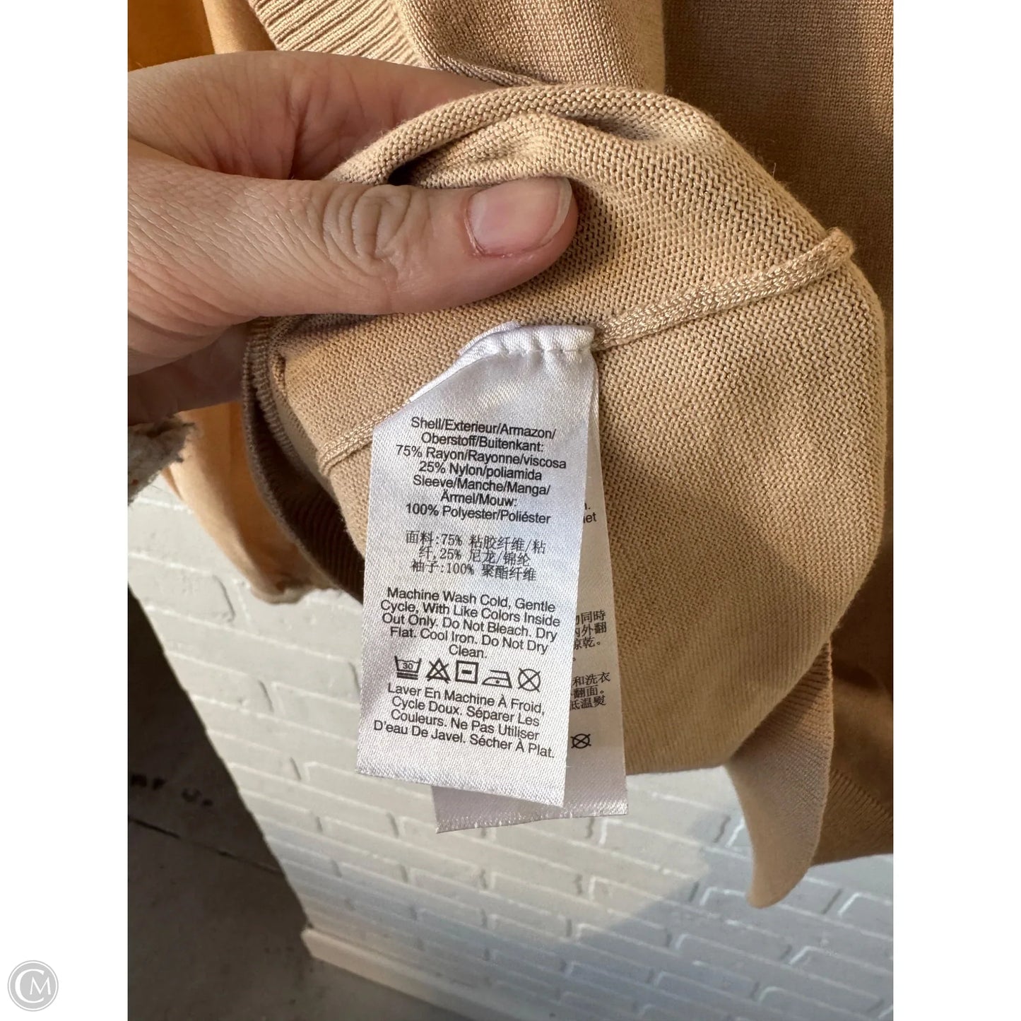 Sweater By Dkny In Tan, Size: L