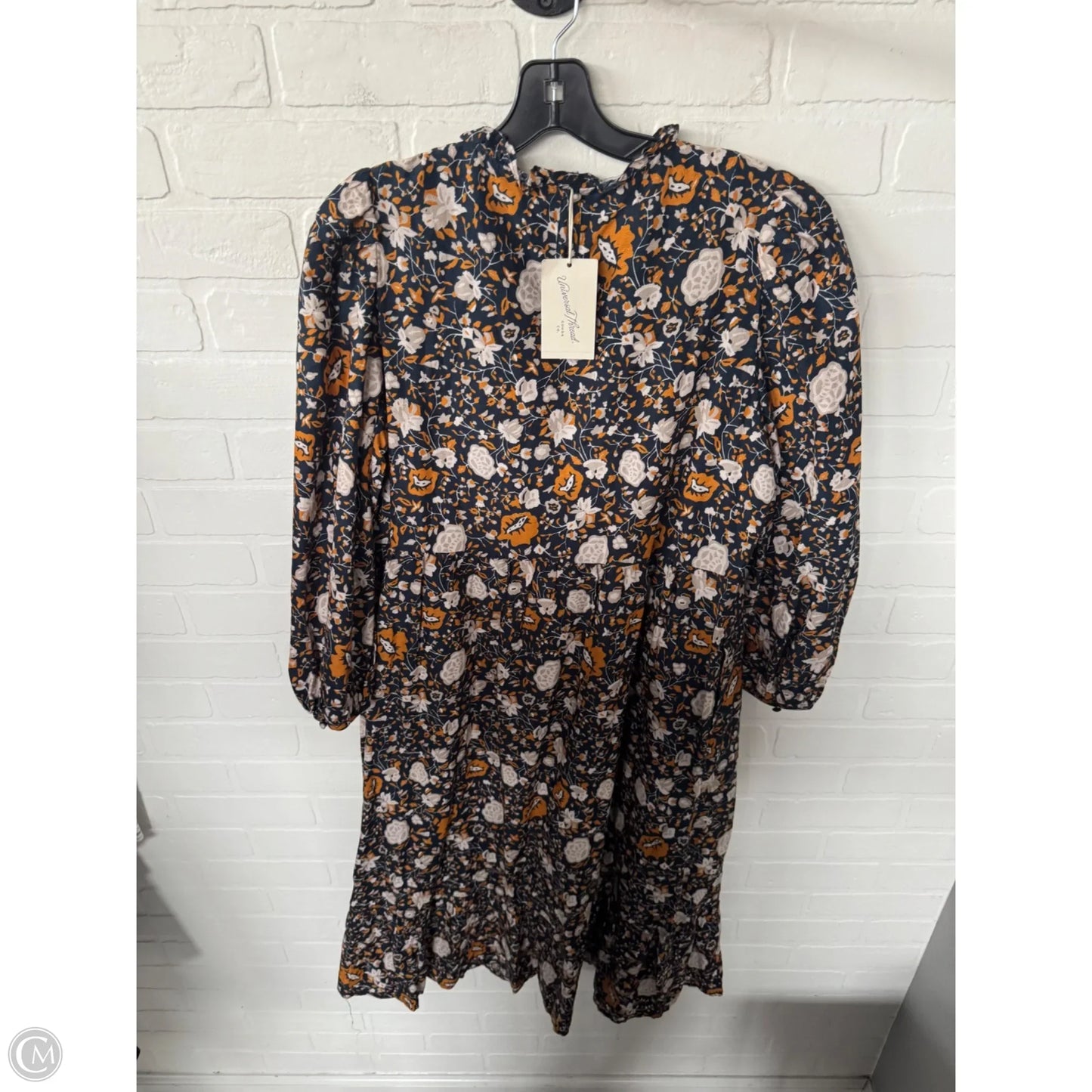 Dress Casual Midi By Universal Thread In Blue & Yellow, Size: M
