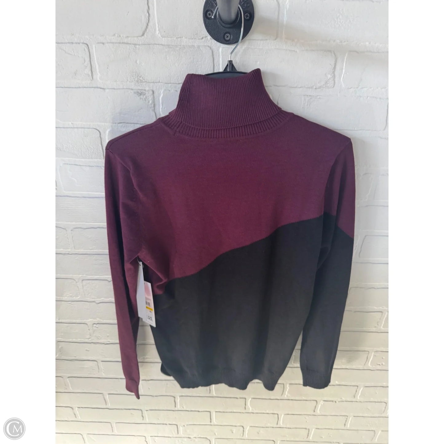 Sweater By Calvin Klein In Black & Purple, Size: M