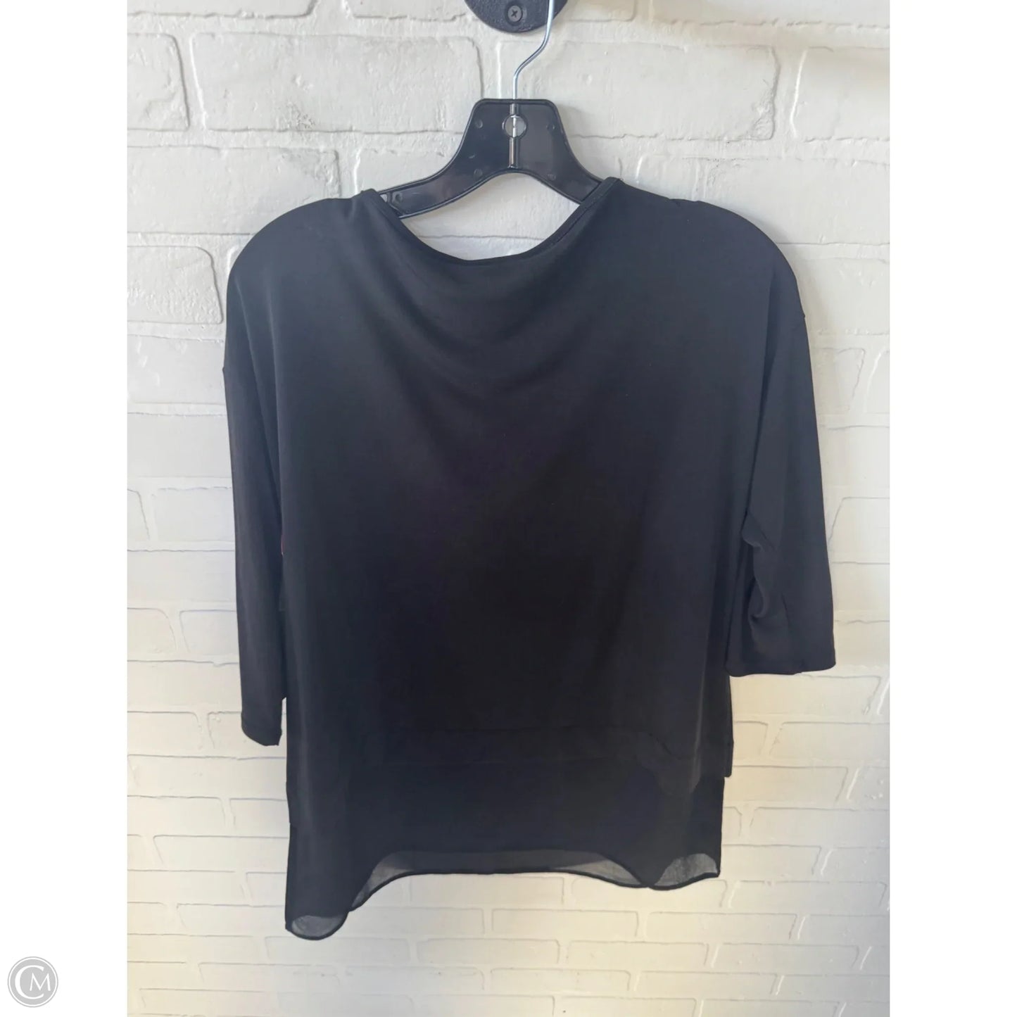 Top 3/4 Sleeve By Chicos In Black, Size: S