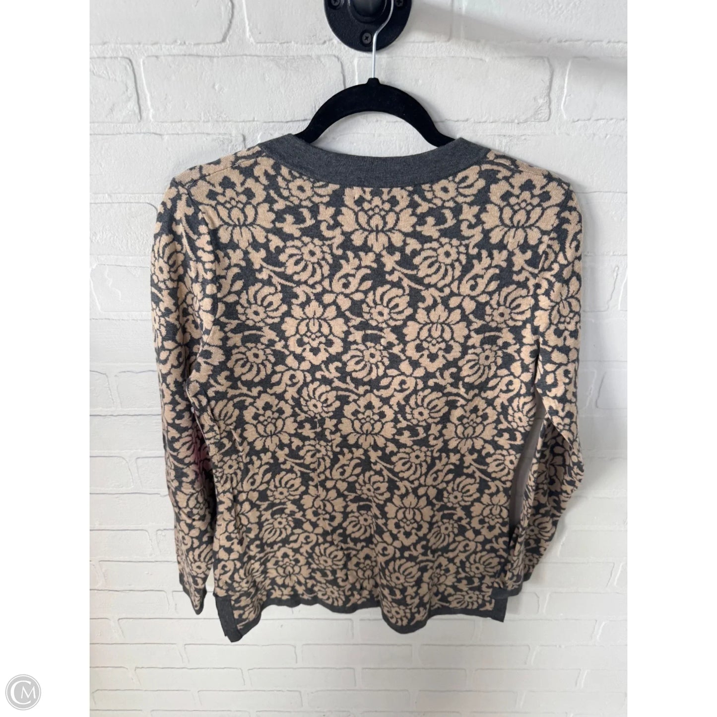 Sweater By Lands End In Grey & Tan, Size: S