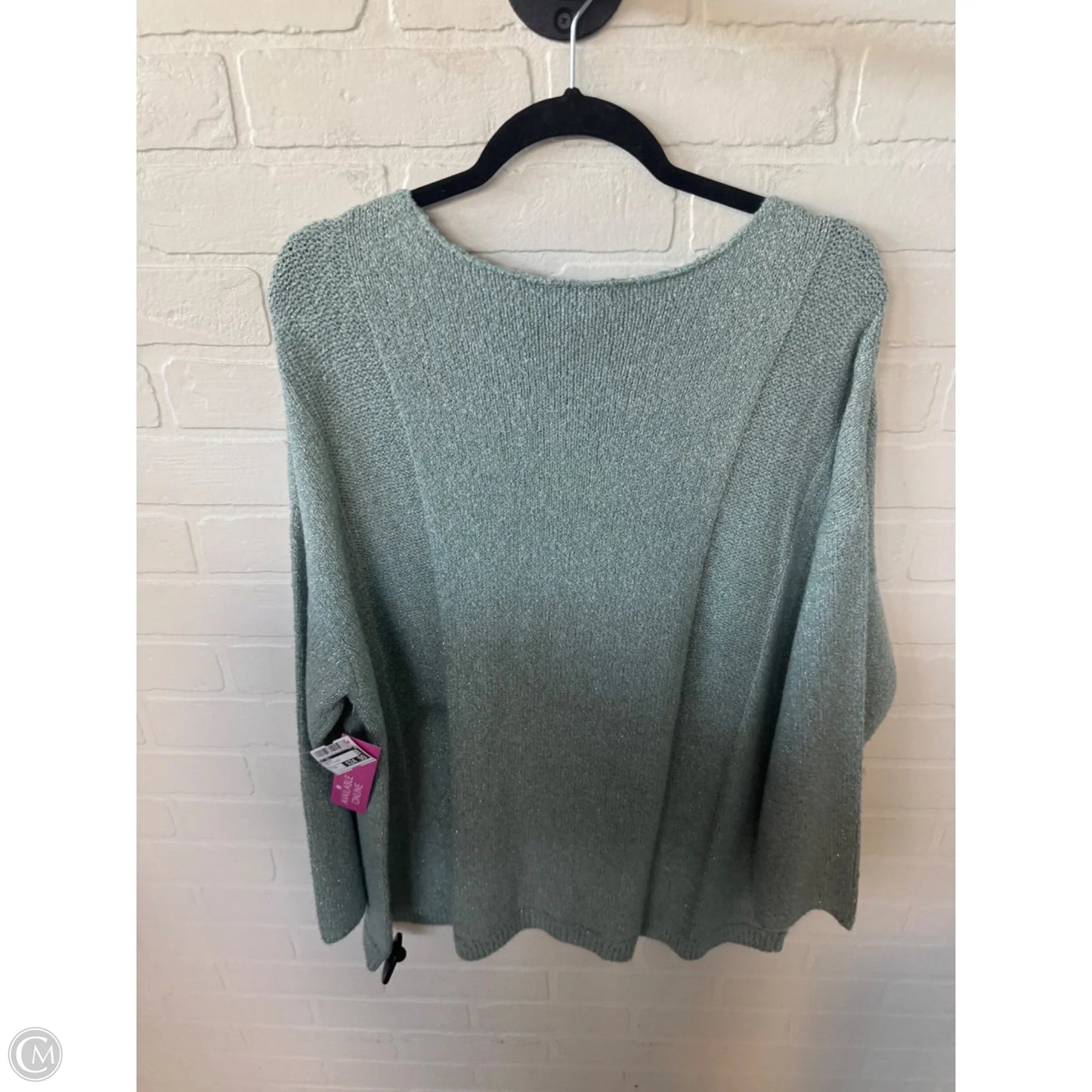 Sweater By J. Jill In Green & Silver, Size: Xl