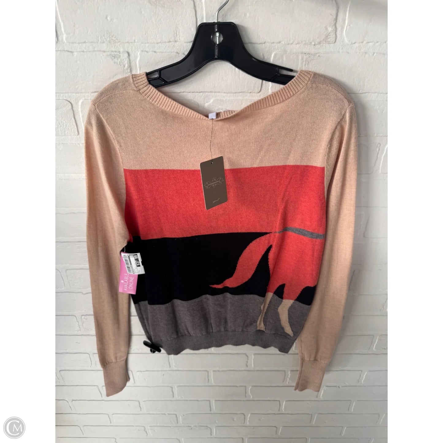 Sweater By Anthropologie In Grey & Pink, Size: S