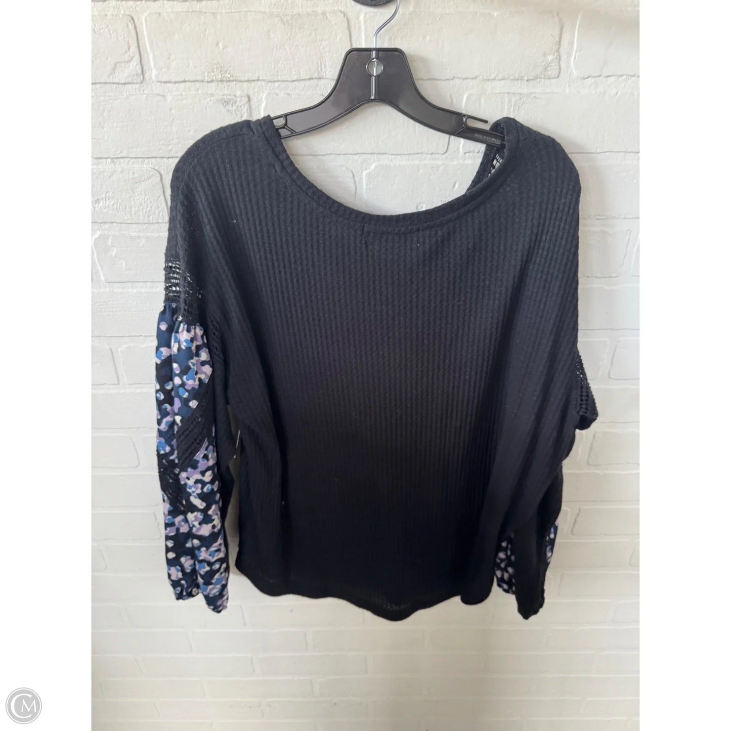 Top Long Sleeve By Fever In Black & Blue, Size: Xl