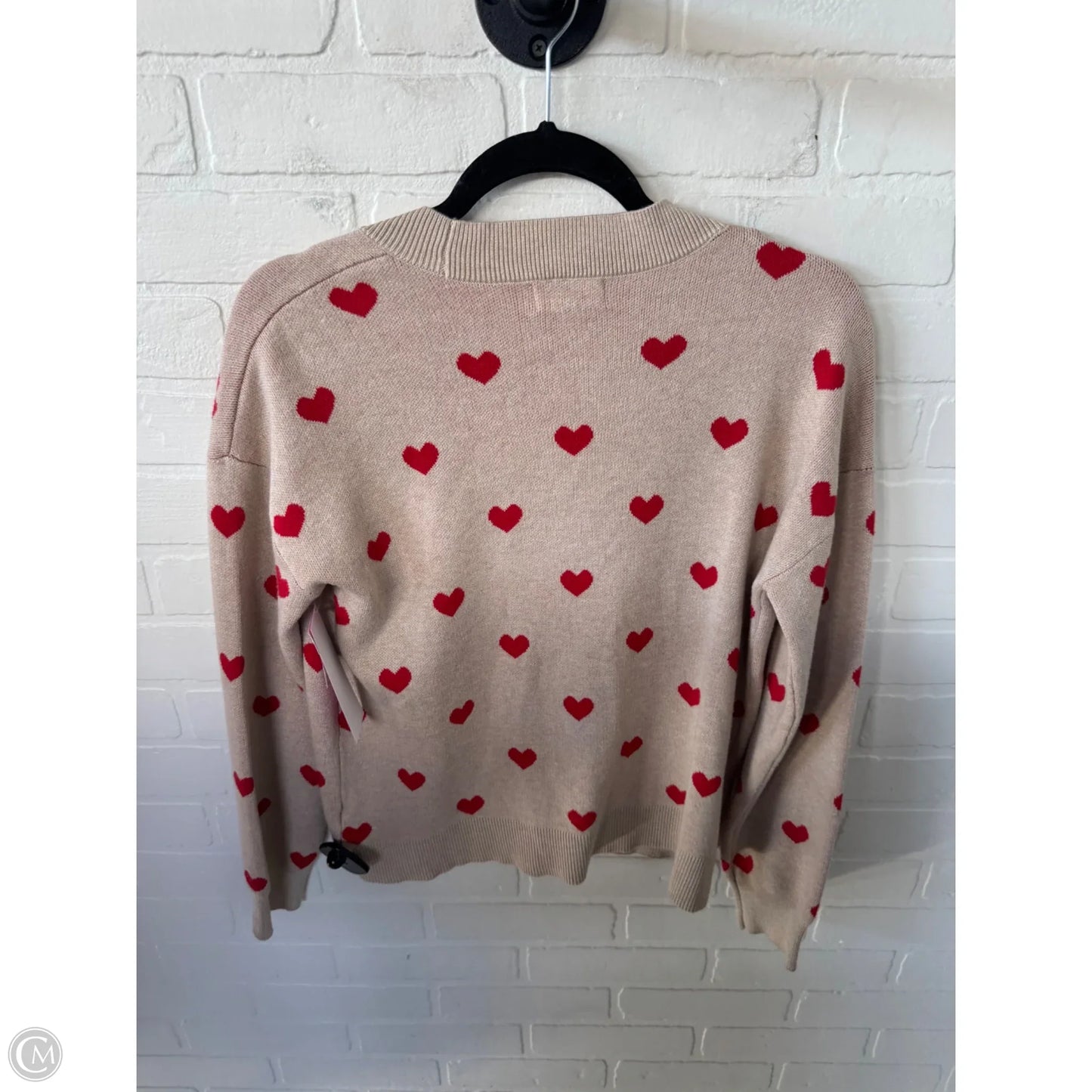 Sweater Cardigan By Marled In Red & Tan, Size: S