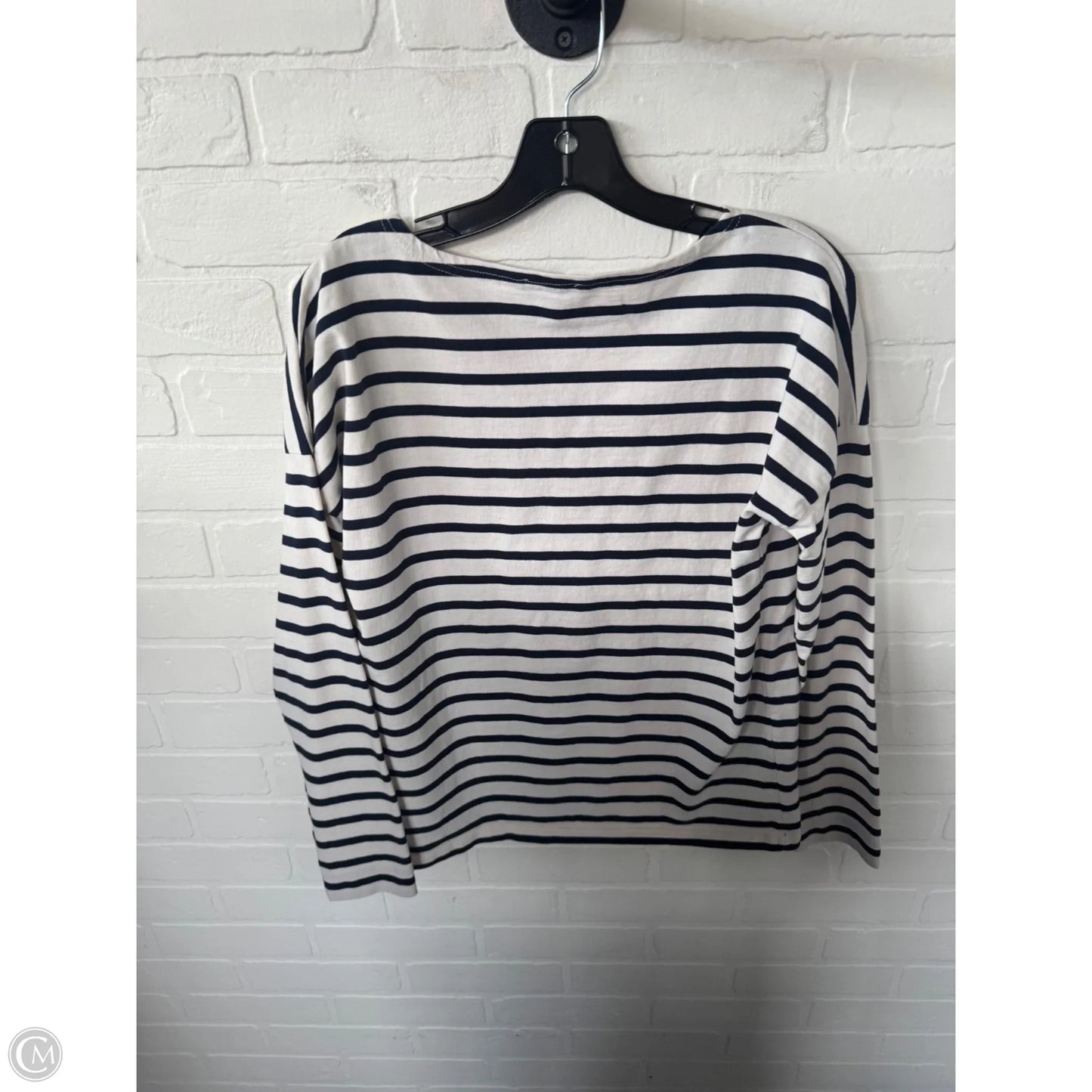 Top Long Sleeve By J. Crew In Blue & Cream, Size: S