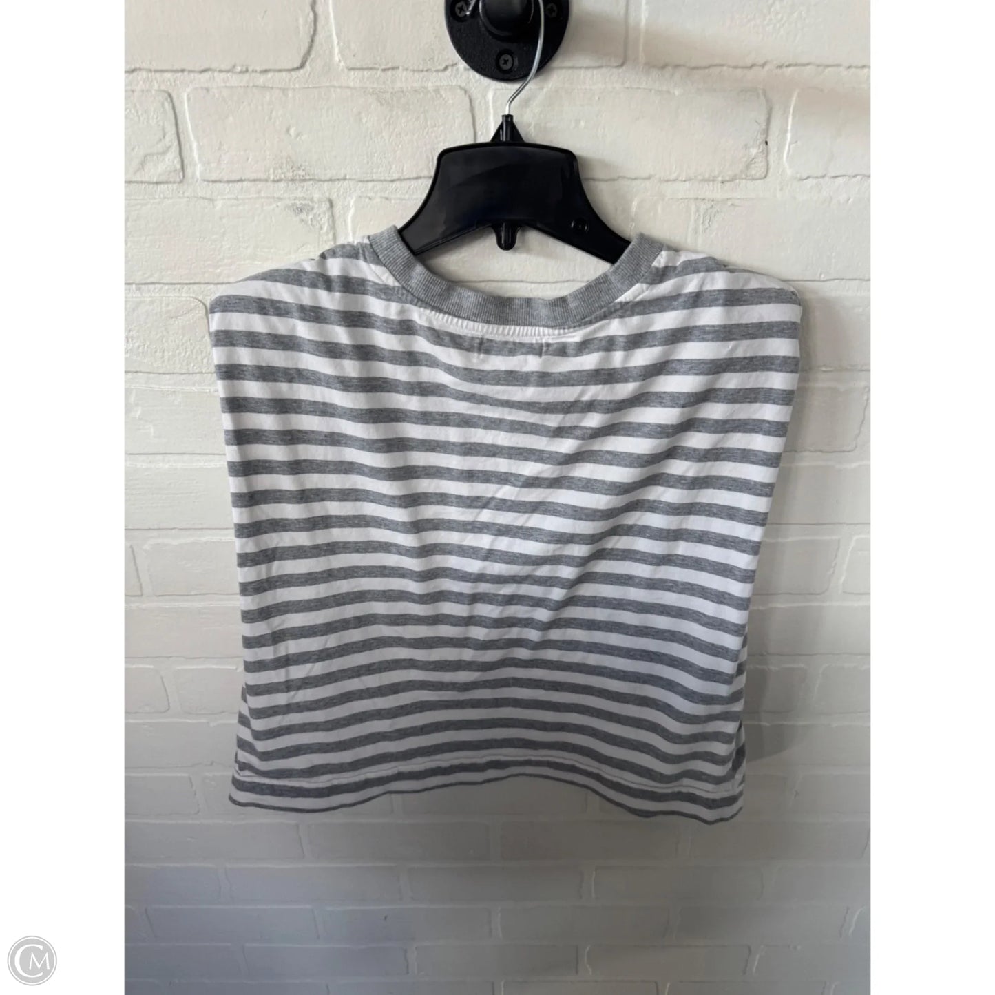 Top Sleeveless By Evereve In Grey & White, Size: Xl