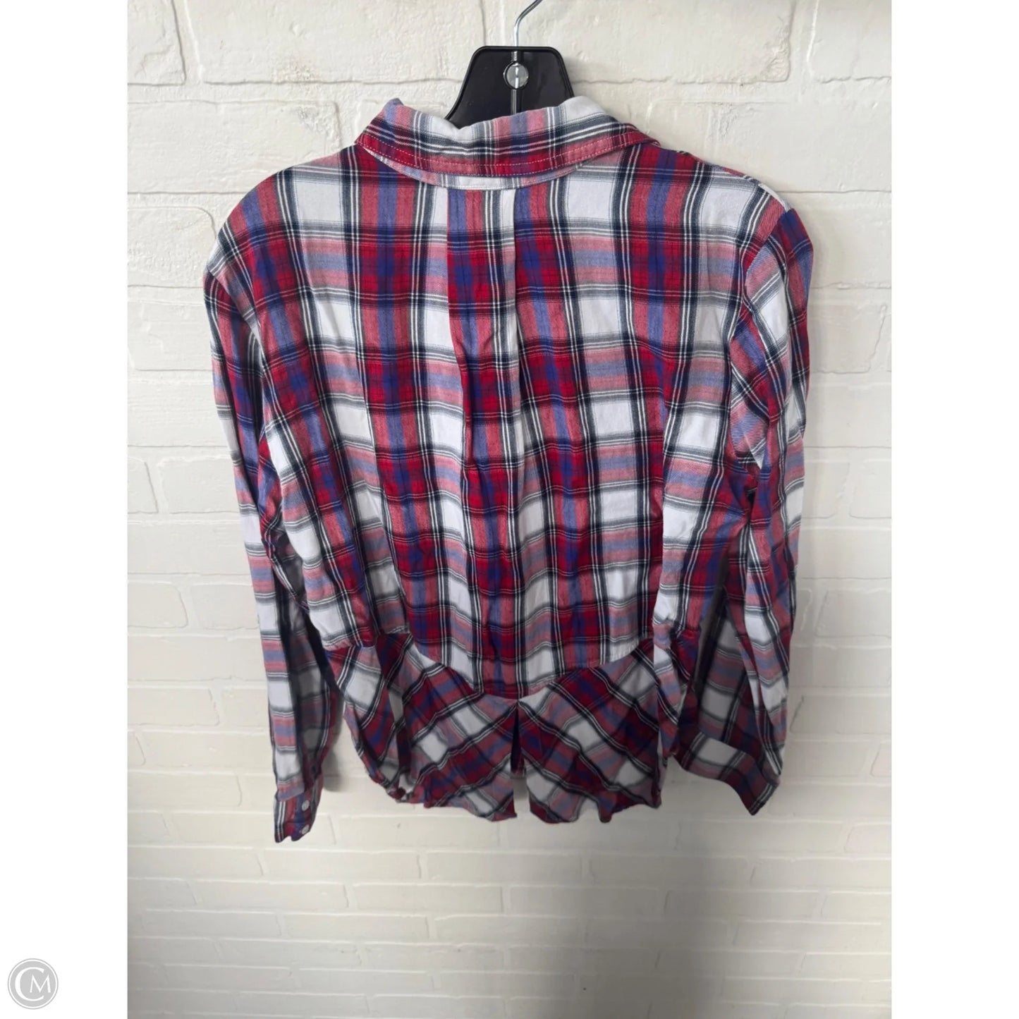 Top Long Sleeve By Sam Edelman In Blue Red & White, Size: M