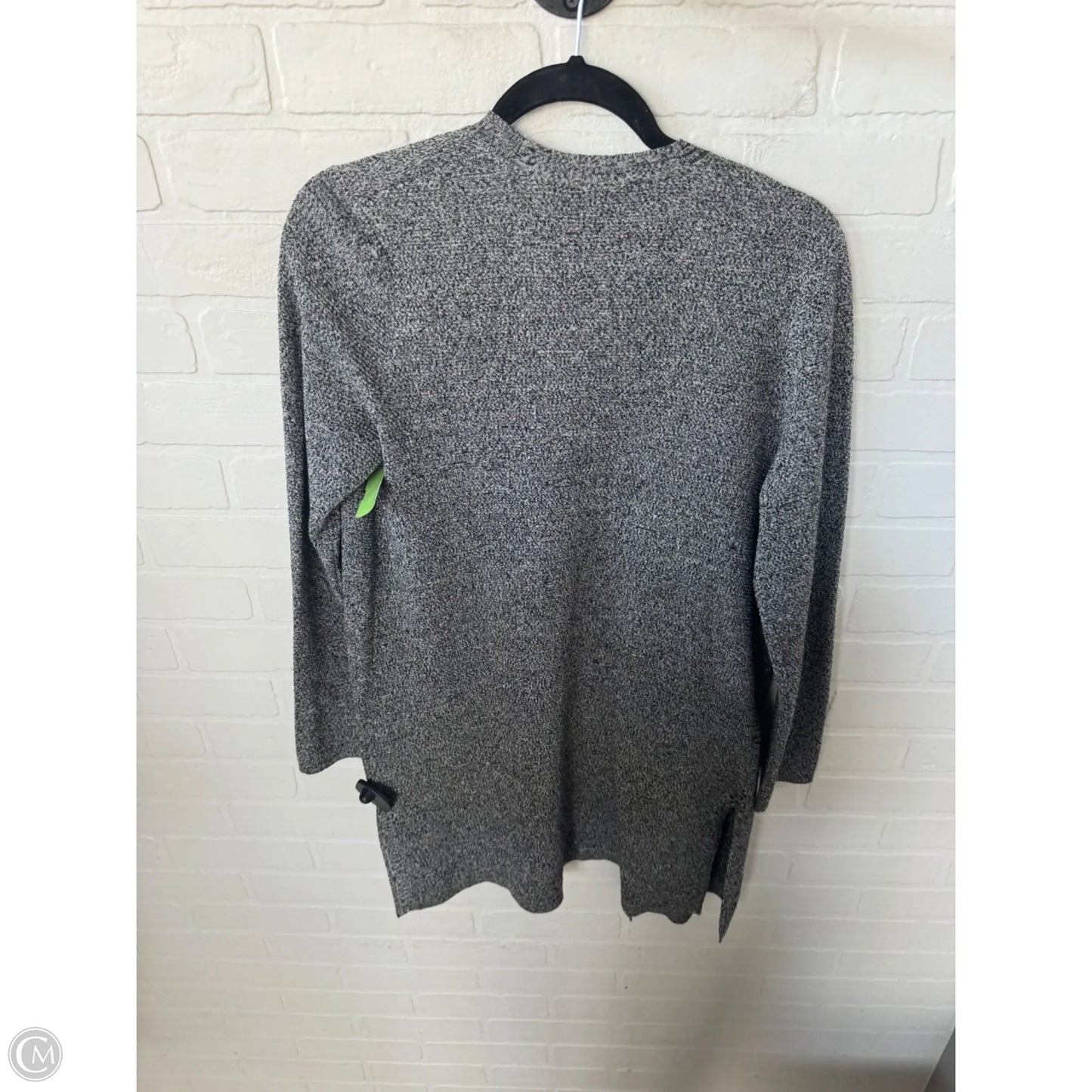 Sweater Cardigan By Eileen Fisher In Black & Grey, Size: S