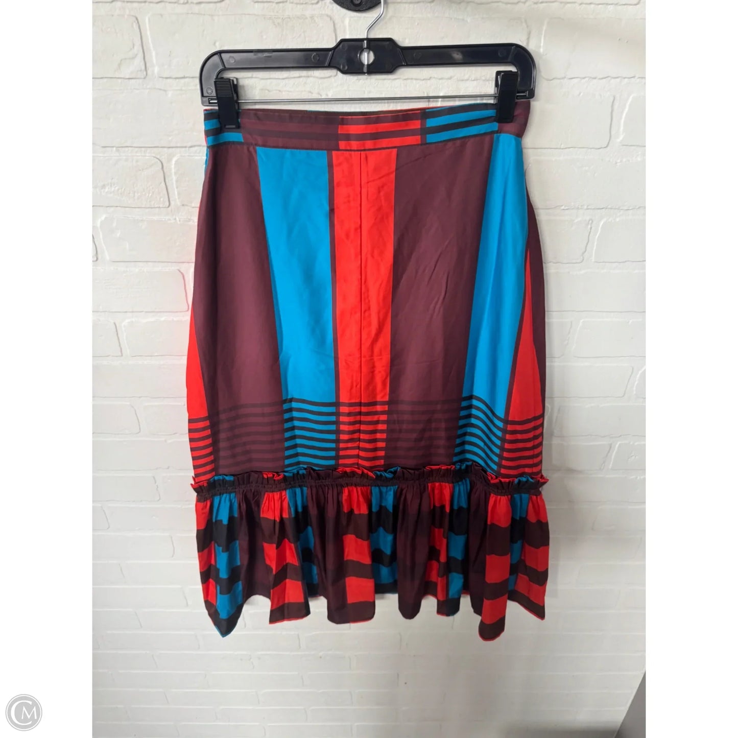 Skirt Midi By Eva Franco In Brown & Orange, Size: 8