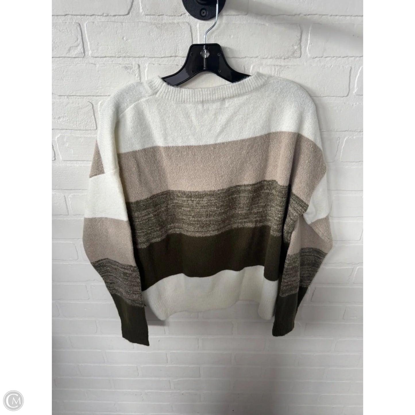 Sweater By Andree By Unit In Green & White, Size: S