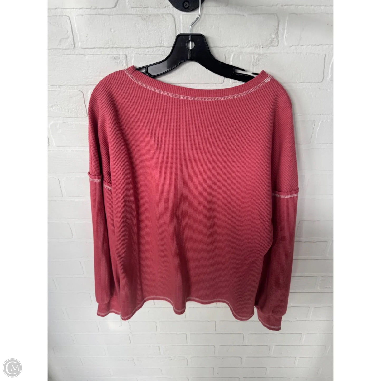 Top Long Sleeve By Cme In Pink, Size: L