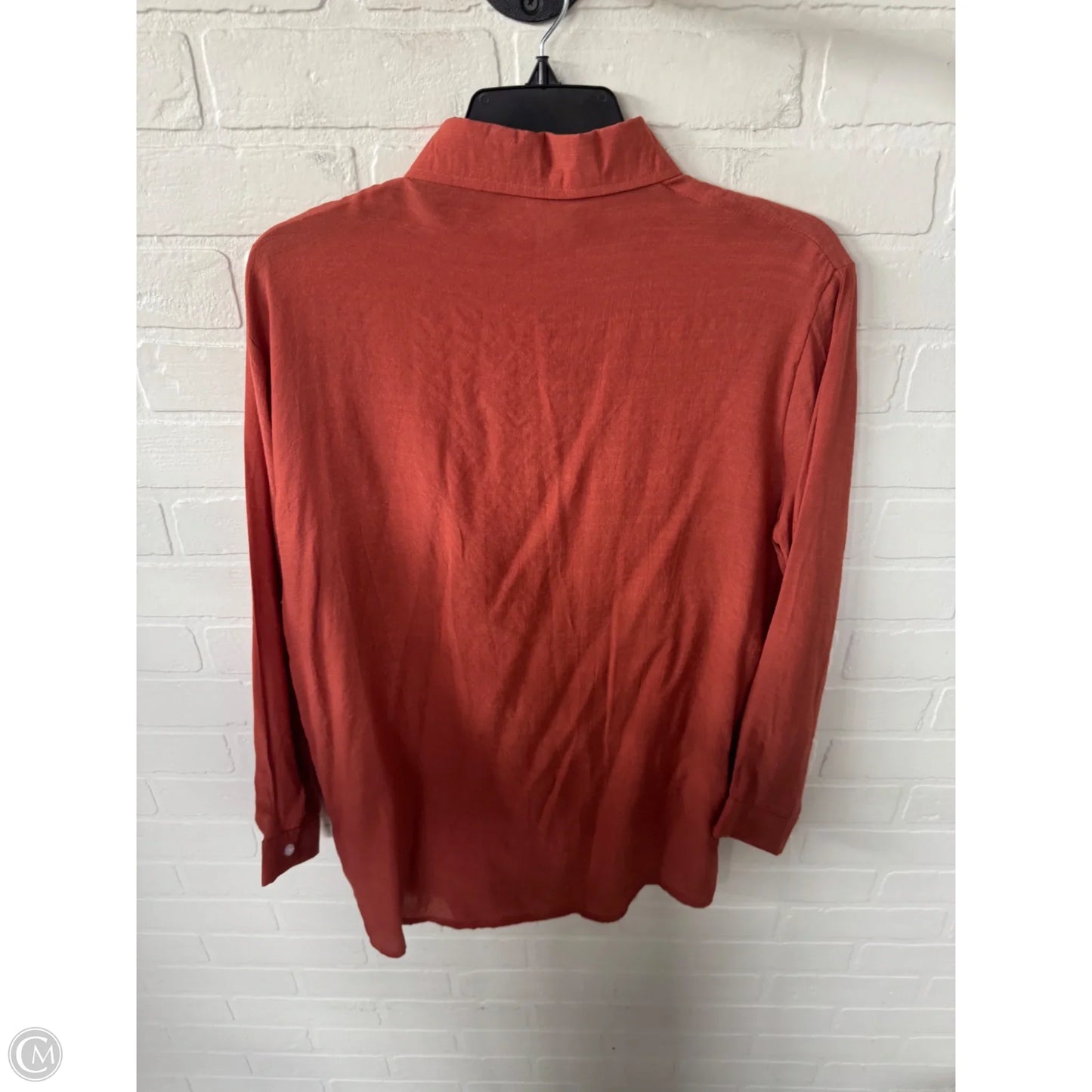 Top Long Sleeve By Cme In Orange, Size: S