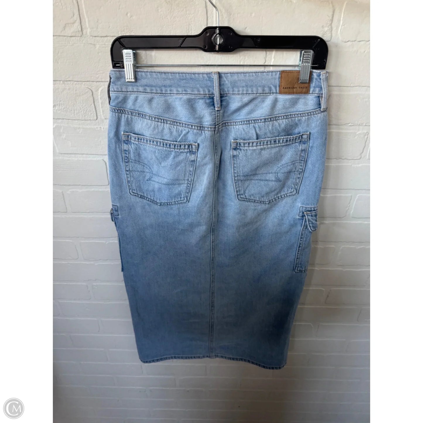 Skirt Midi By American Eagle In Blue Denim, Size: 2