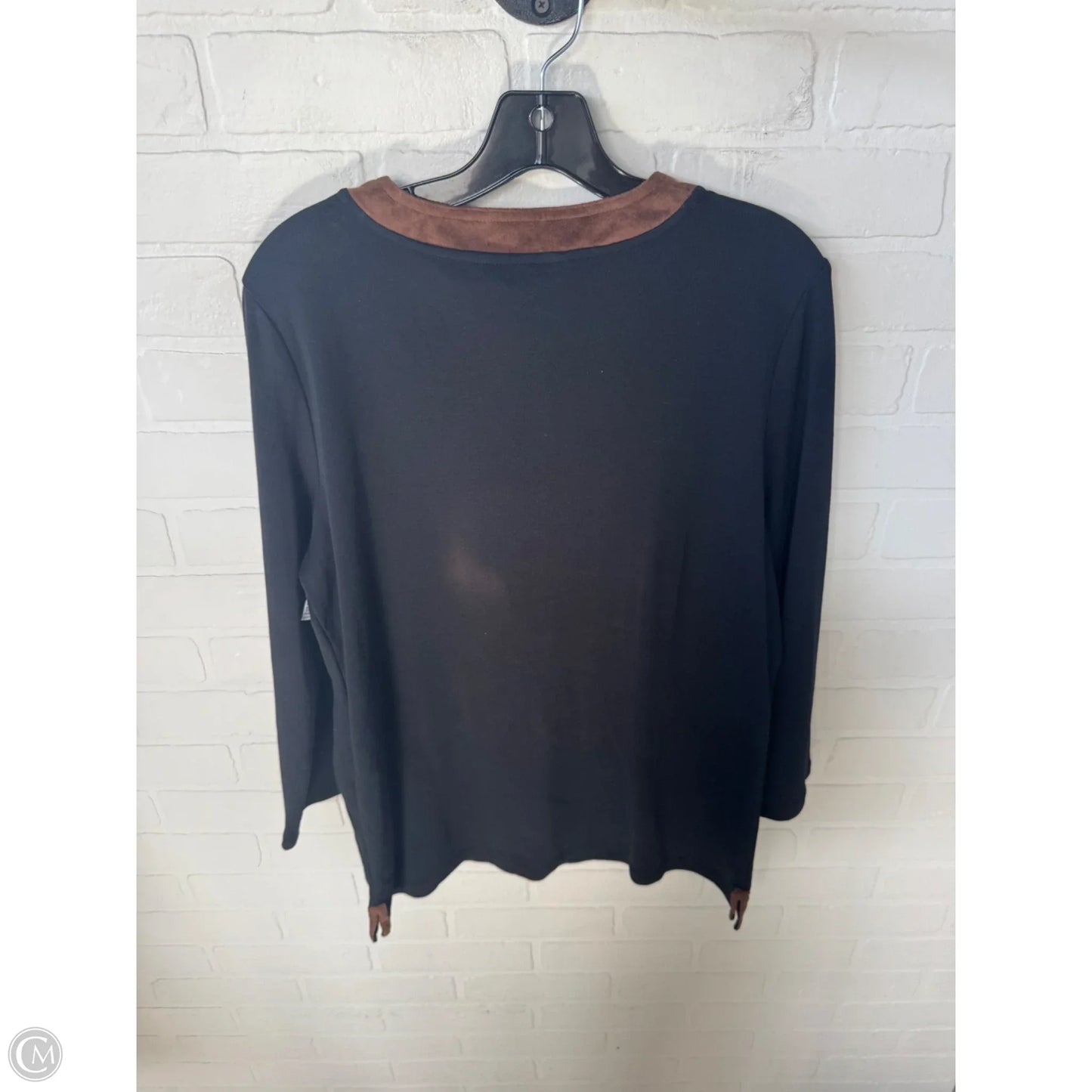 Top 3/4 Sleeve By Lauren By Ralph Lauren In Black & Brown, Size: Xl