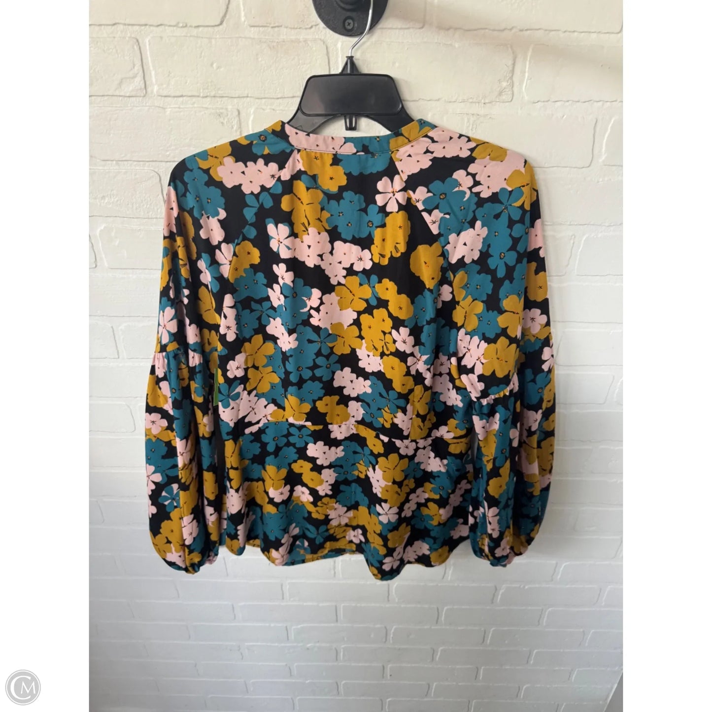 Top Long Sleeve By Cabi In Black & Blue, Size: M