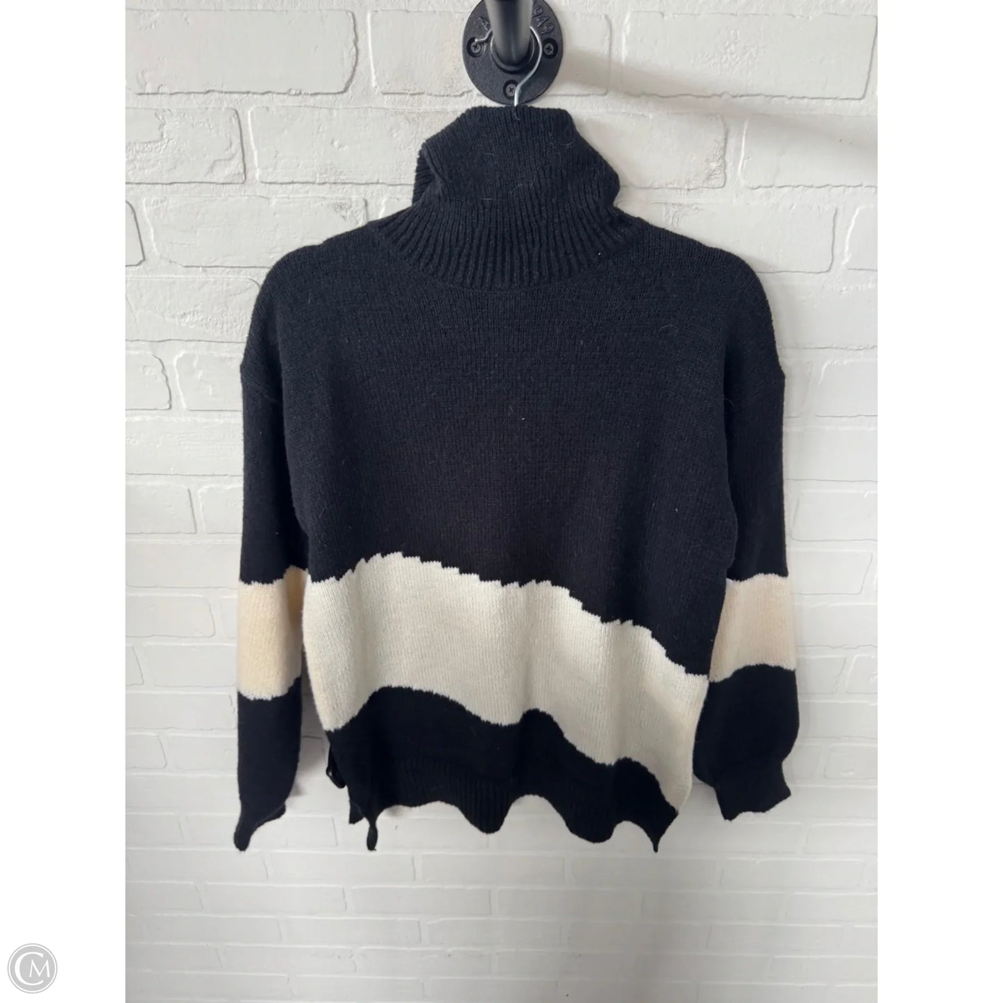 Sweater By Simple In Black & Cream, Size: S