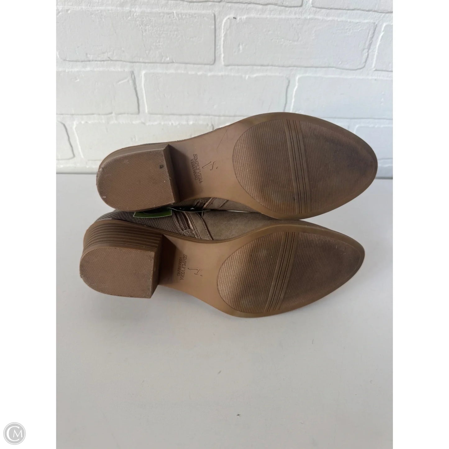 Boots Ankle Flats By Simply Vera In Tan, Size: 8.5
